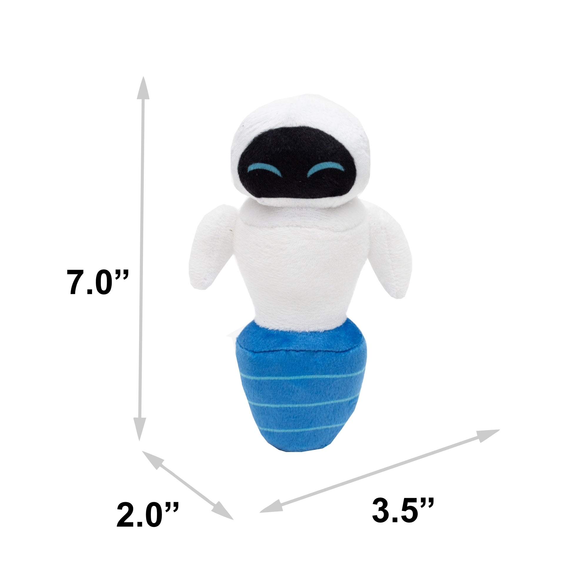 Dog Toy Squeaker Plush - Pixar Wall-E EVE Robot Full Body Pose 