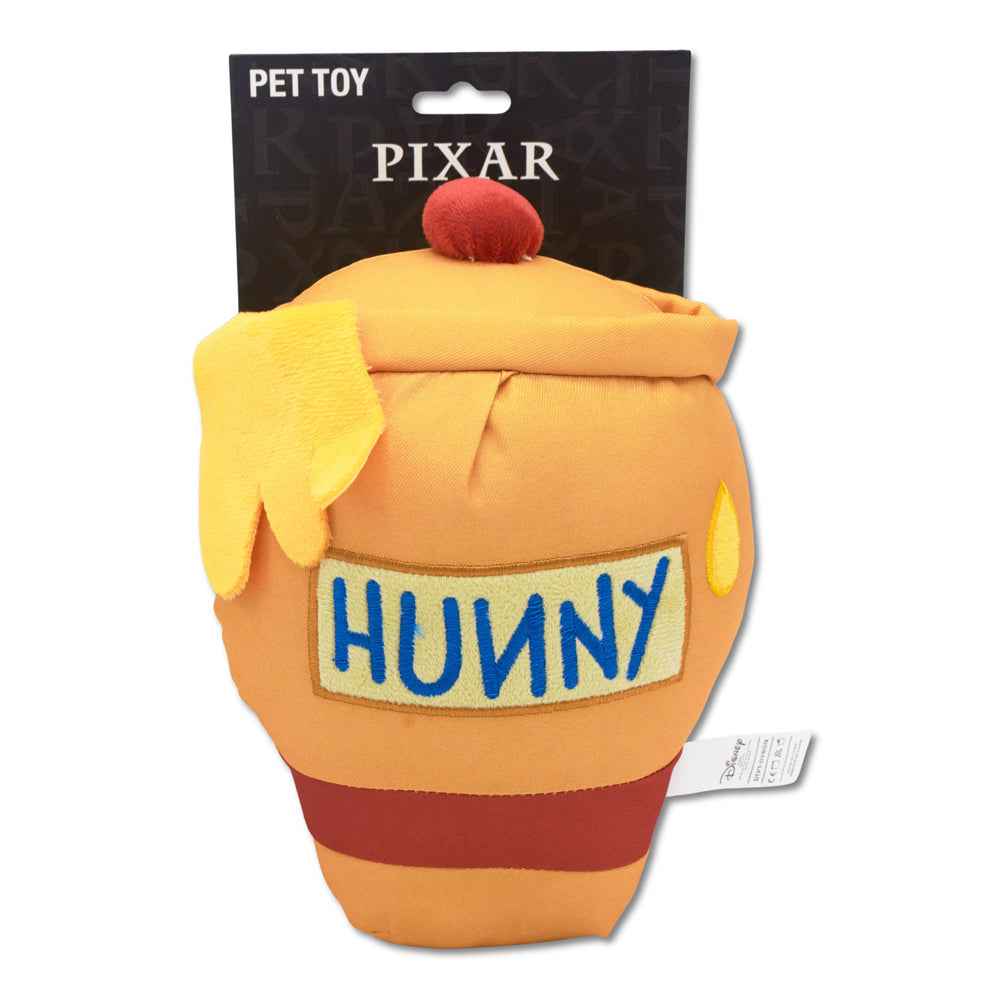 Buckle-Down Winnie the Pooh Hunny Pot Yellow Ballistic Squeaker Dog Toy