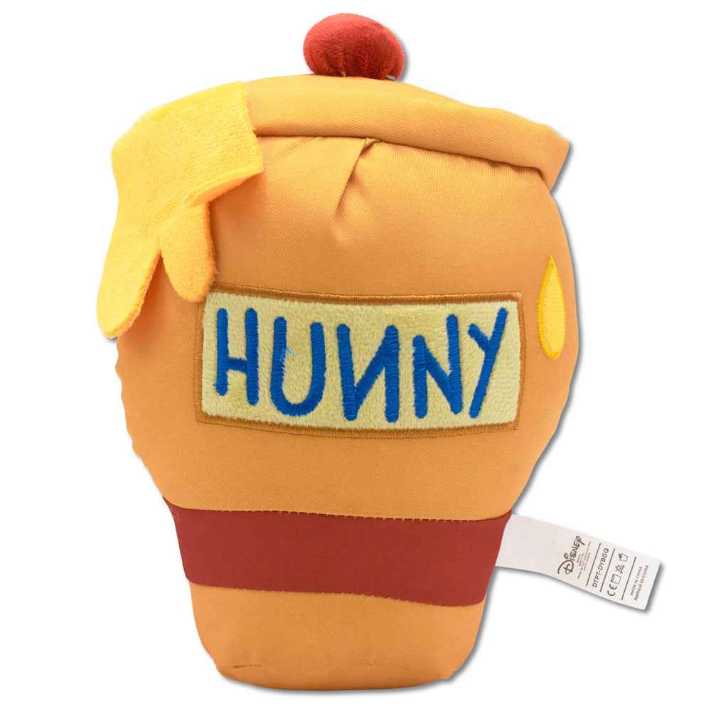 Buckle-Down Winnie the Pooh Hunny Pot Yellow Ballistic Squeaker Dog Toy