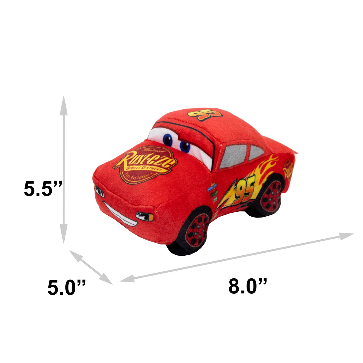 Dog Toy Squeaker Plush - Pixar Car Lightning McQueen Race Car Replica