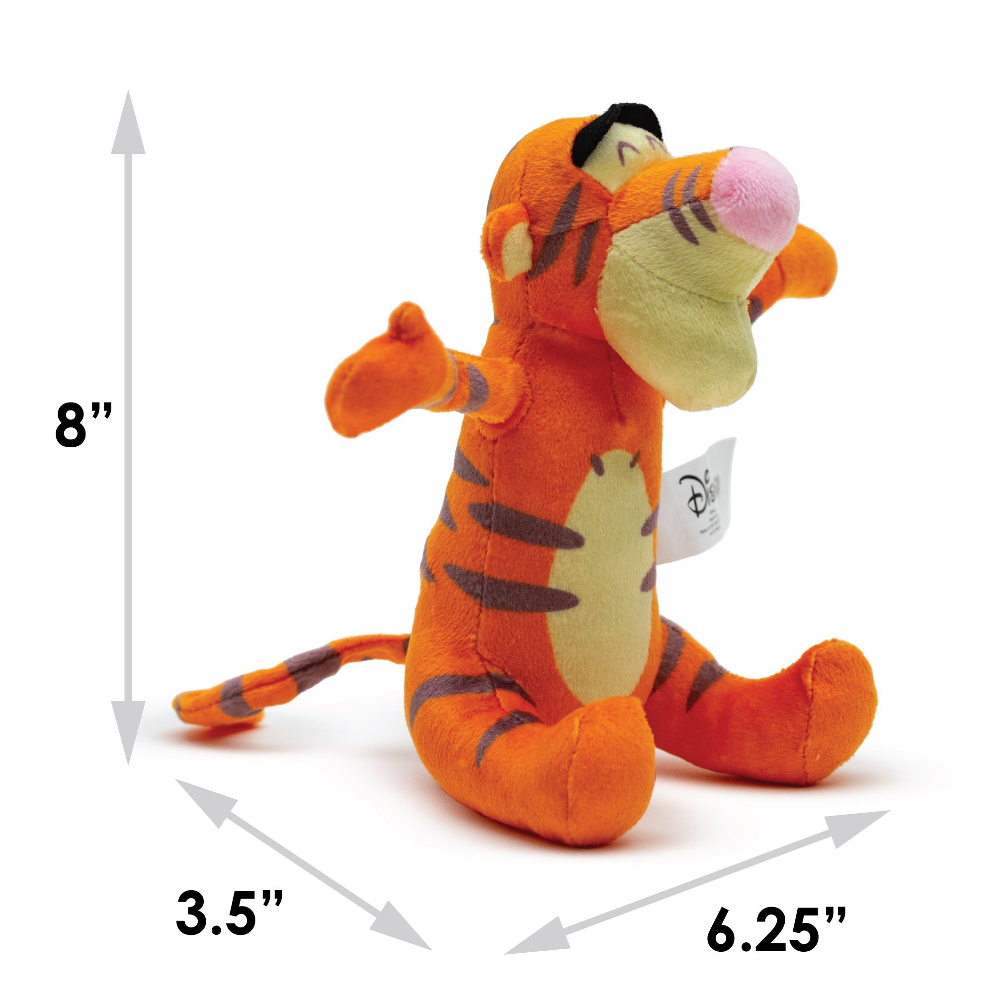 Dog Toy Squeaker Plush - Winnie the Pooh Tiggers Arms Up Sitting Pose 
