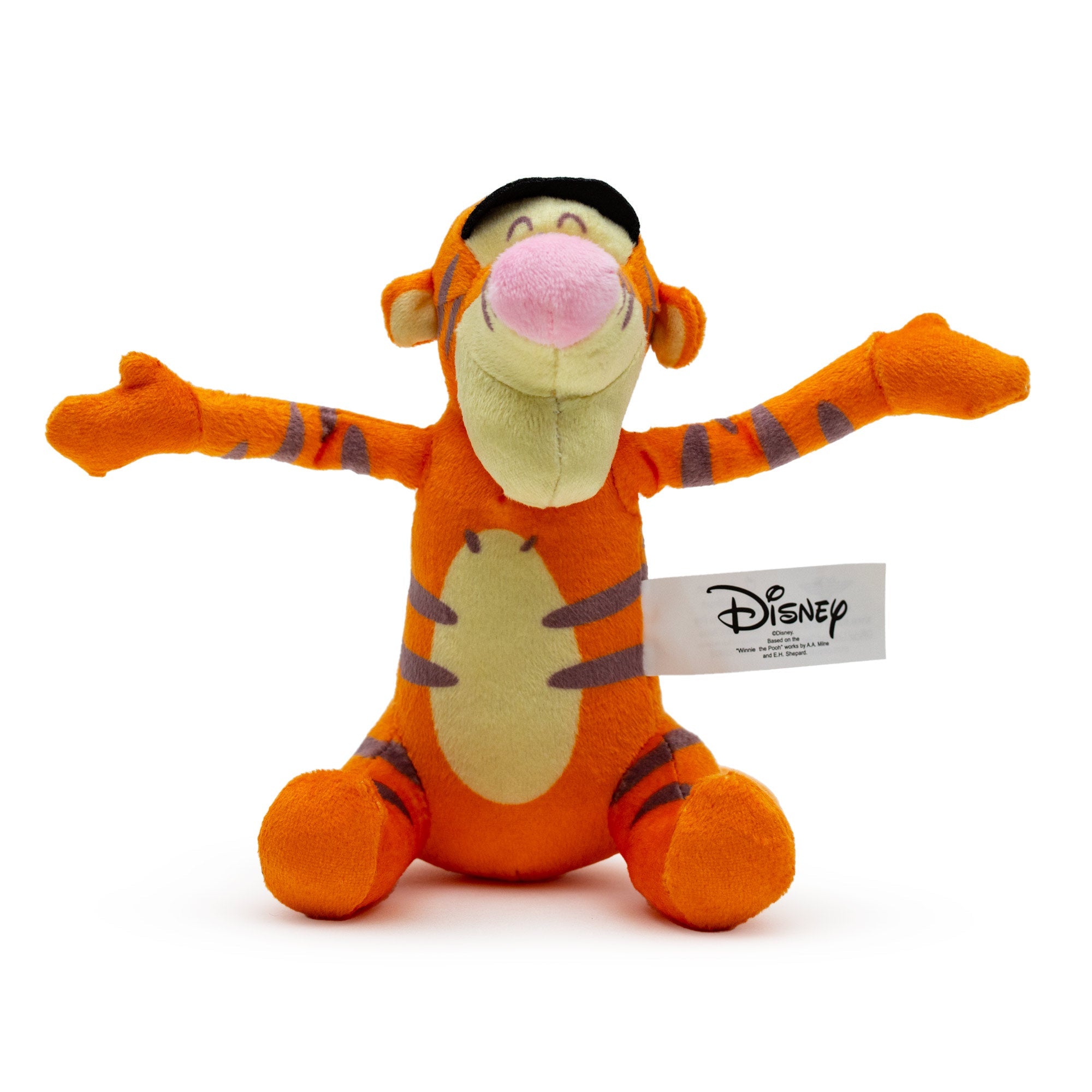Dog Toy Squeaker Plush - Winnie the Pooh Tiggers Arms Up Sitting Pose 
