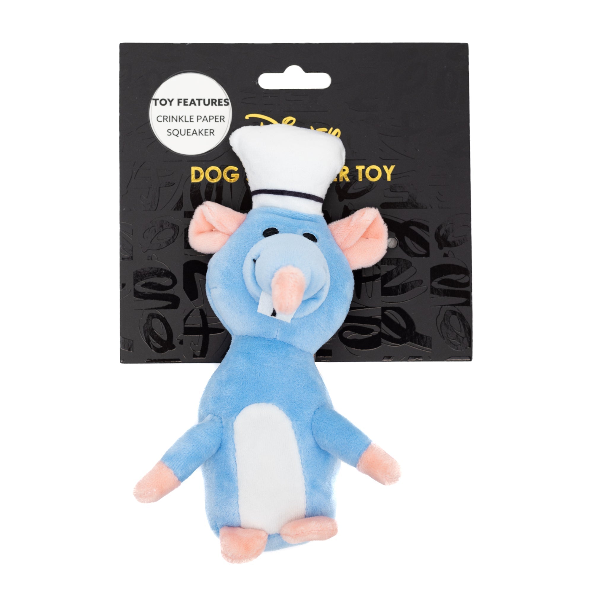 Dog Toy Squeaker Plush - Ratatouille Chef Remy Rat Full Body Pose 