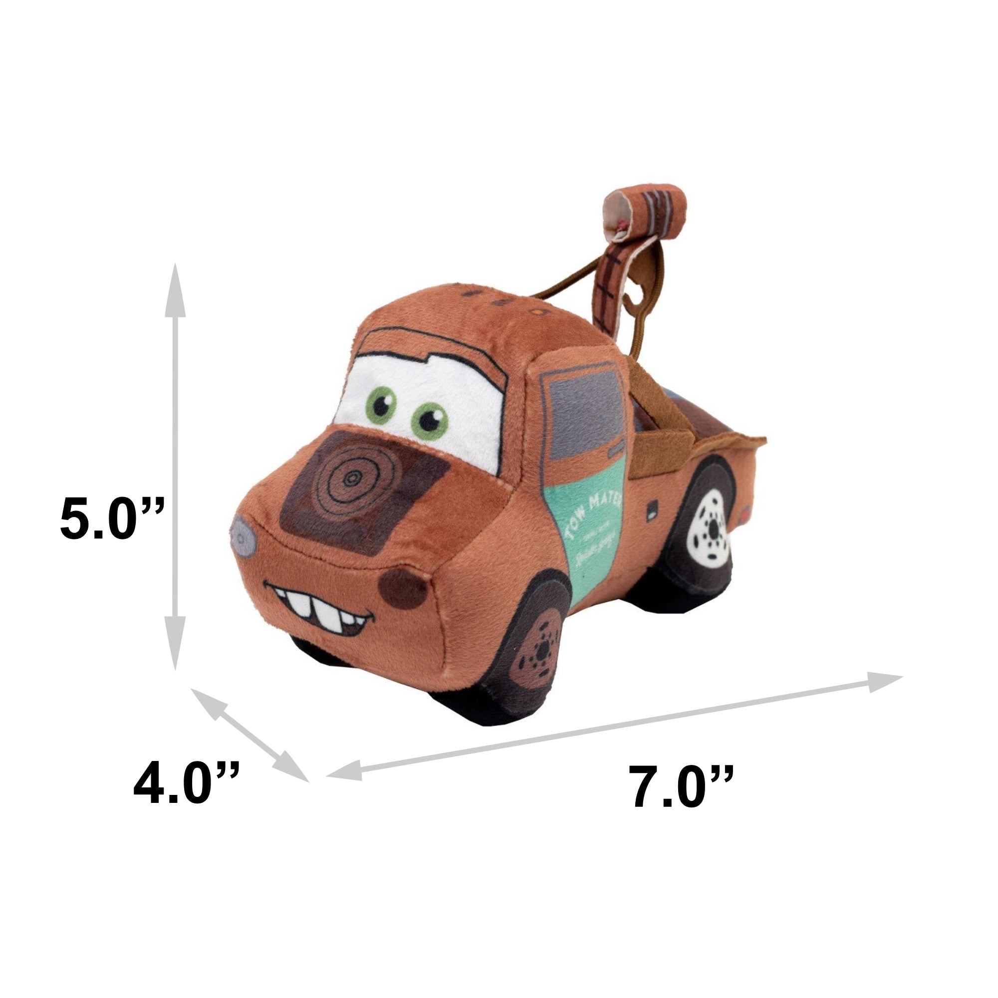 Dog Toy Squeaker Plush - Pixar Car Sir Tow Mater KG Tow Truck Replica