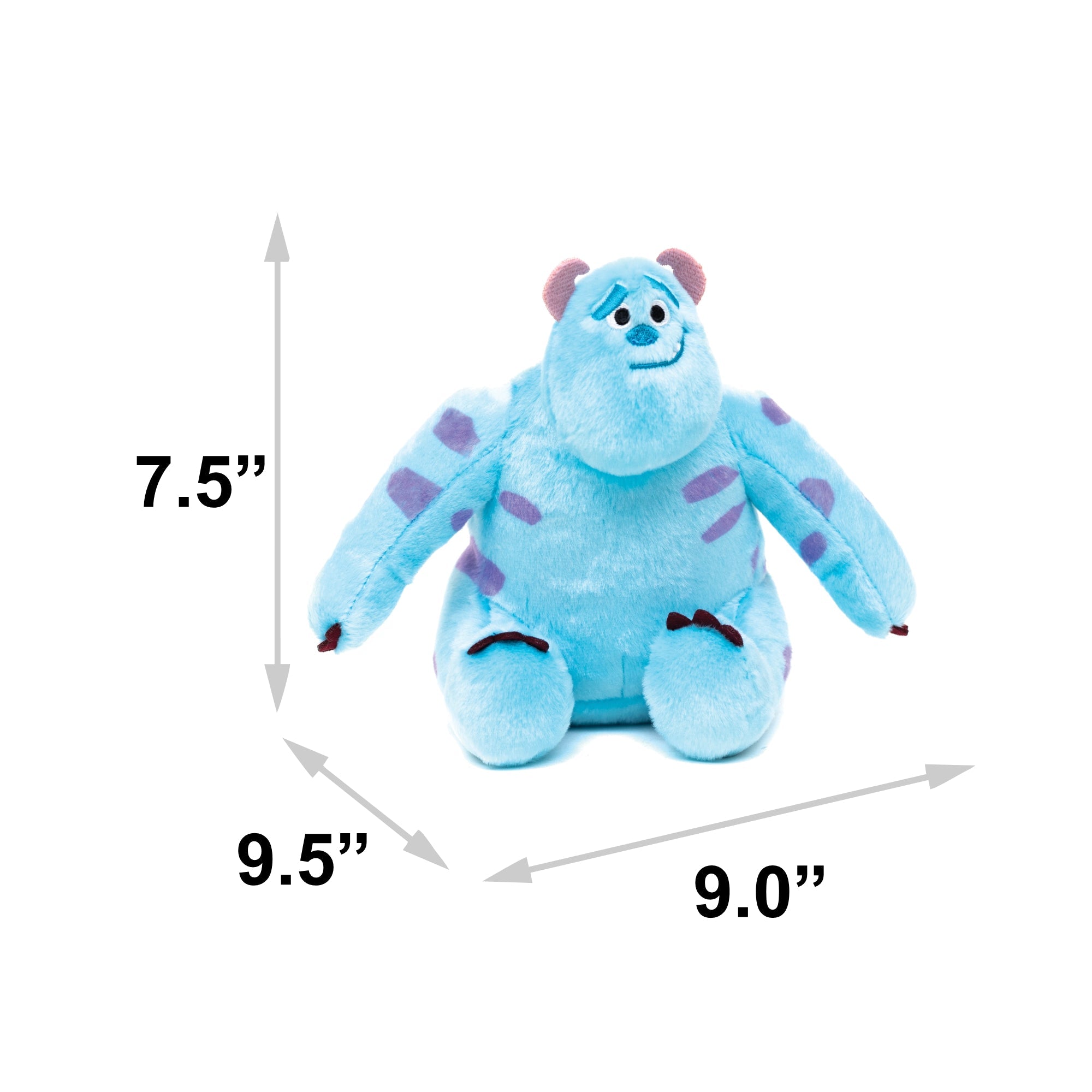 Dog Toy Squeaker Plush - Monsters, Inc. Furry Sulley Full Body Sitting Pose
