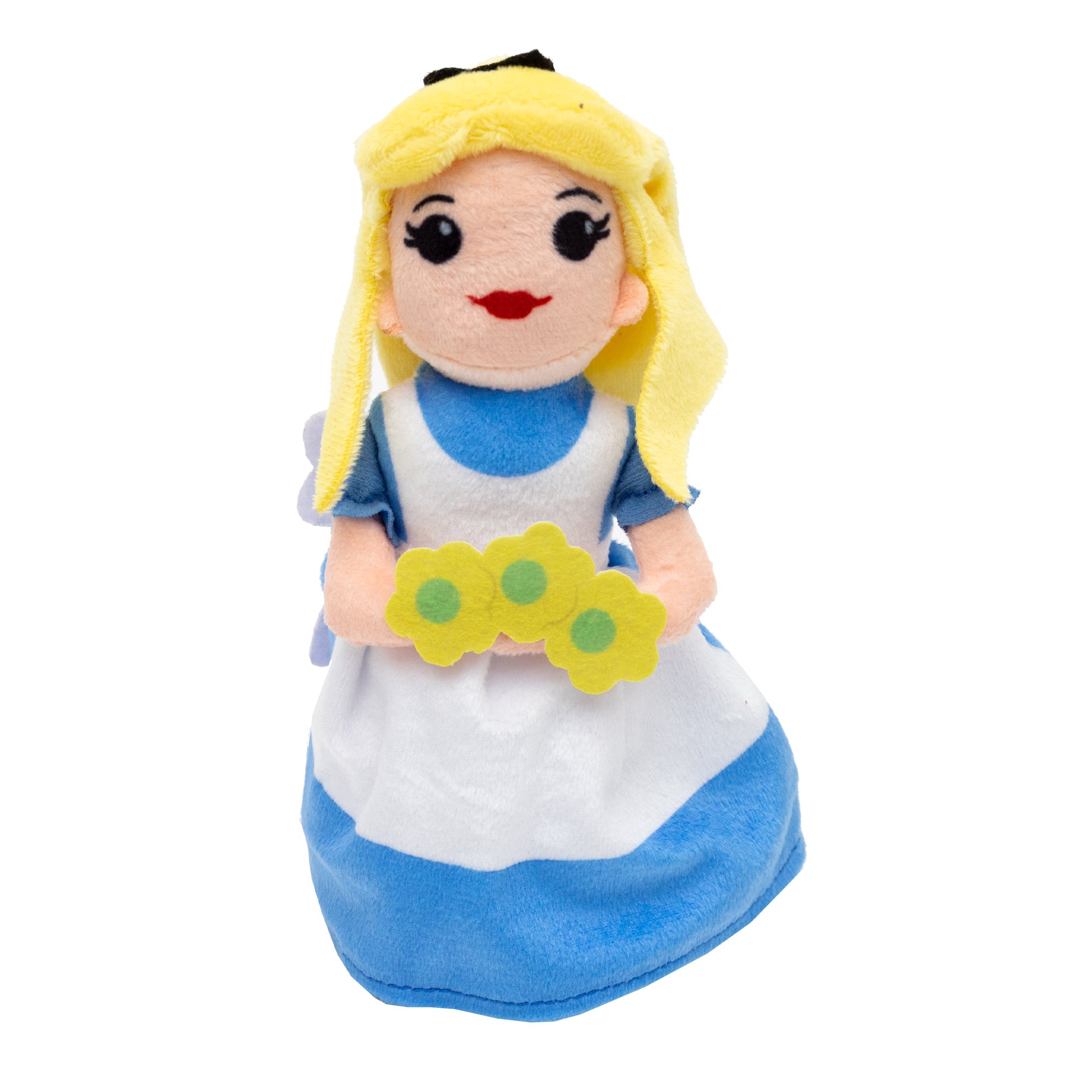 Dog Toy Squeaker Plush - Alice in Wonderland with Flowers Full Body Pose