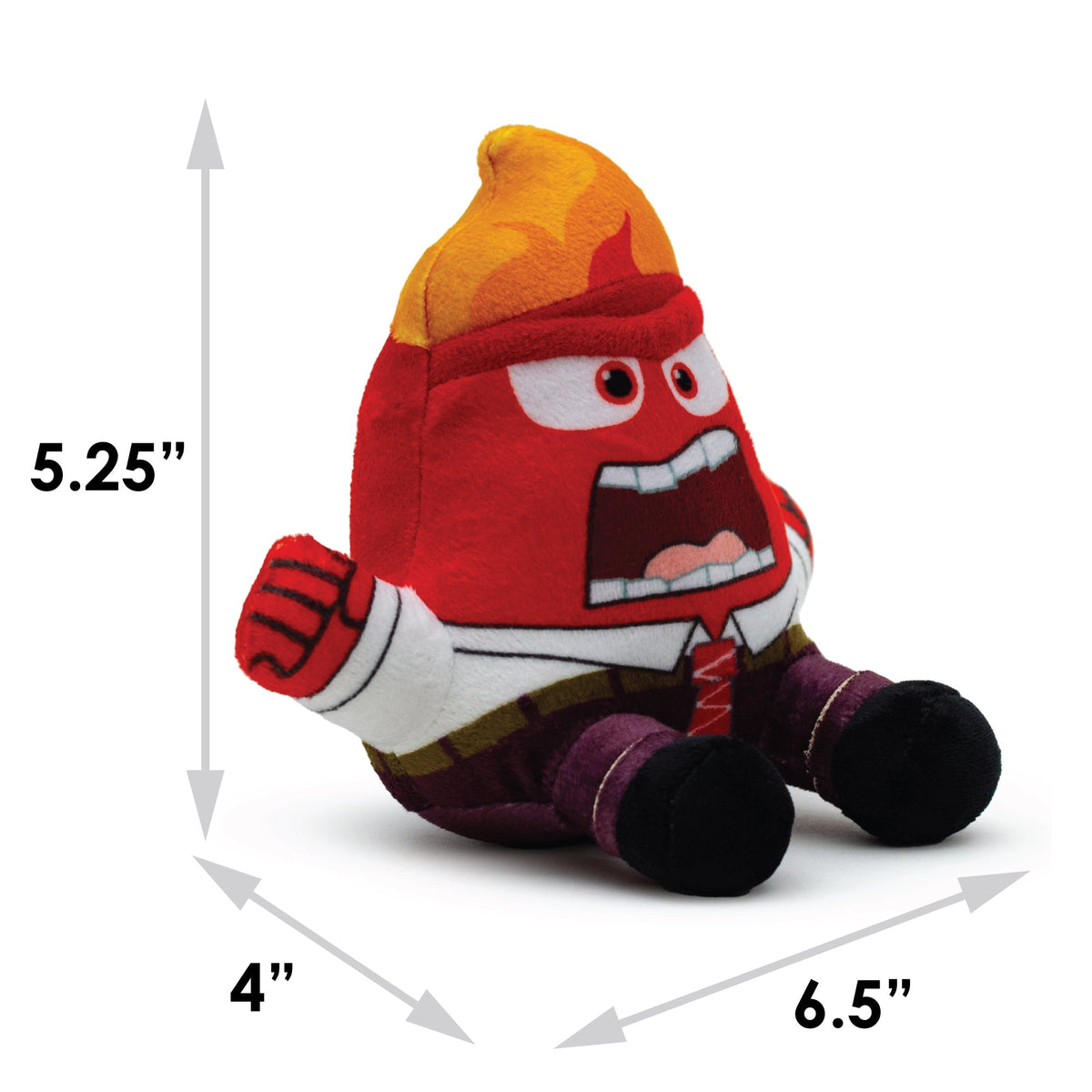 Dog Toy Squeaker Plush - Inside Out Anger Full Body Sitting Pose 