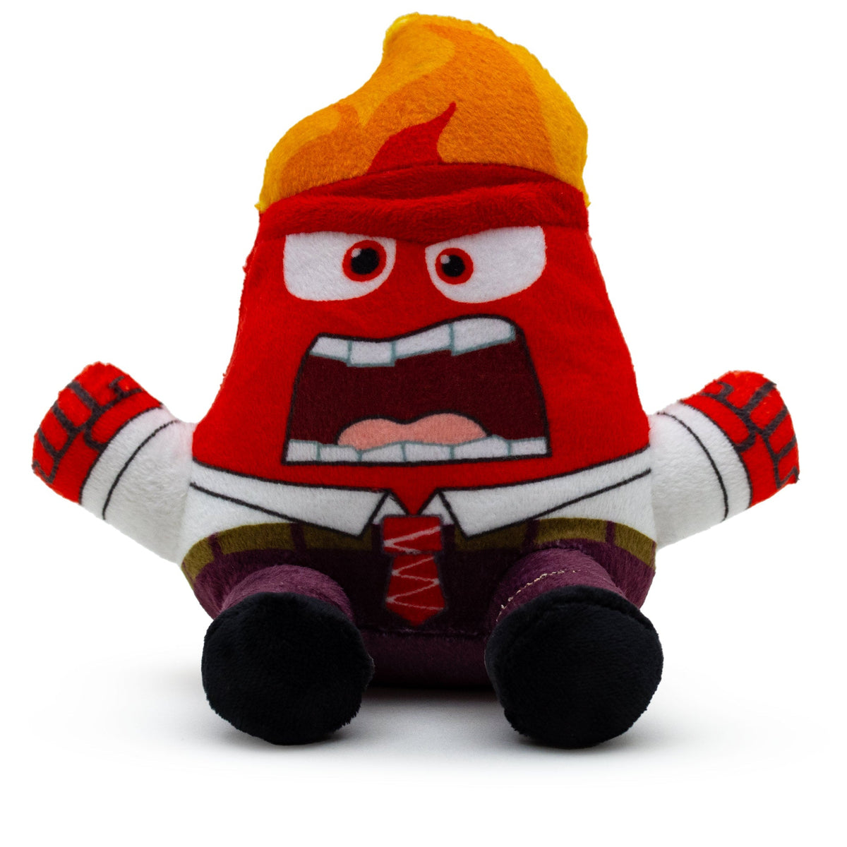 Dog Toy Squeaker Plush - Inside Out Anger Full Body Sitting Pose 