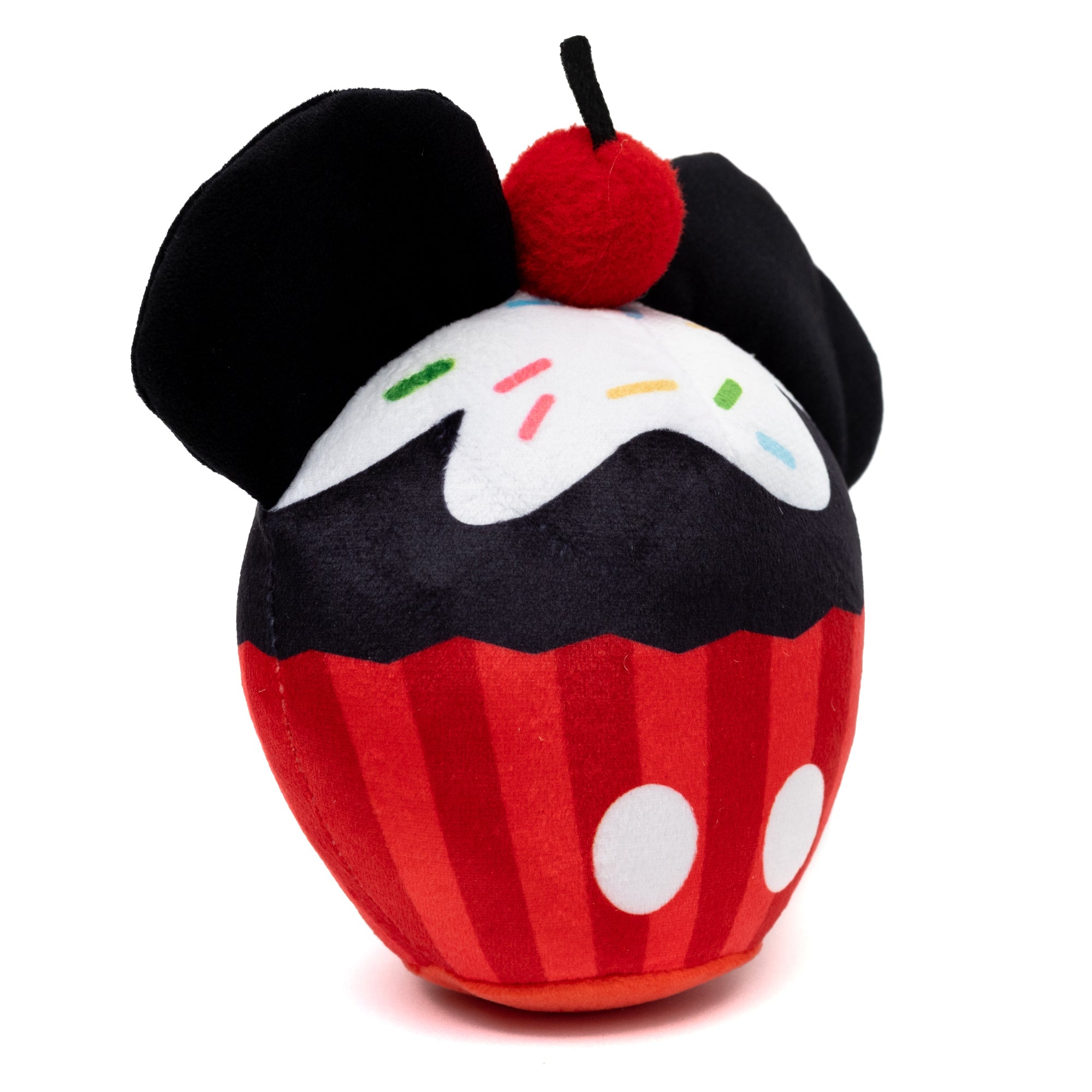 Dog Toy Squeaker Plush - Mickey Mouse Cupcake with Ears Red 