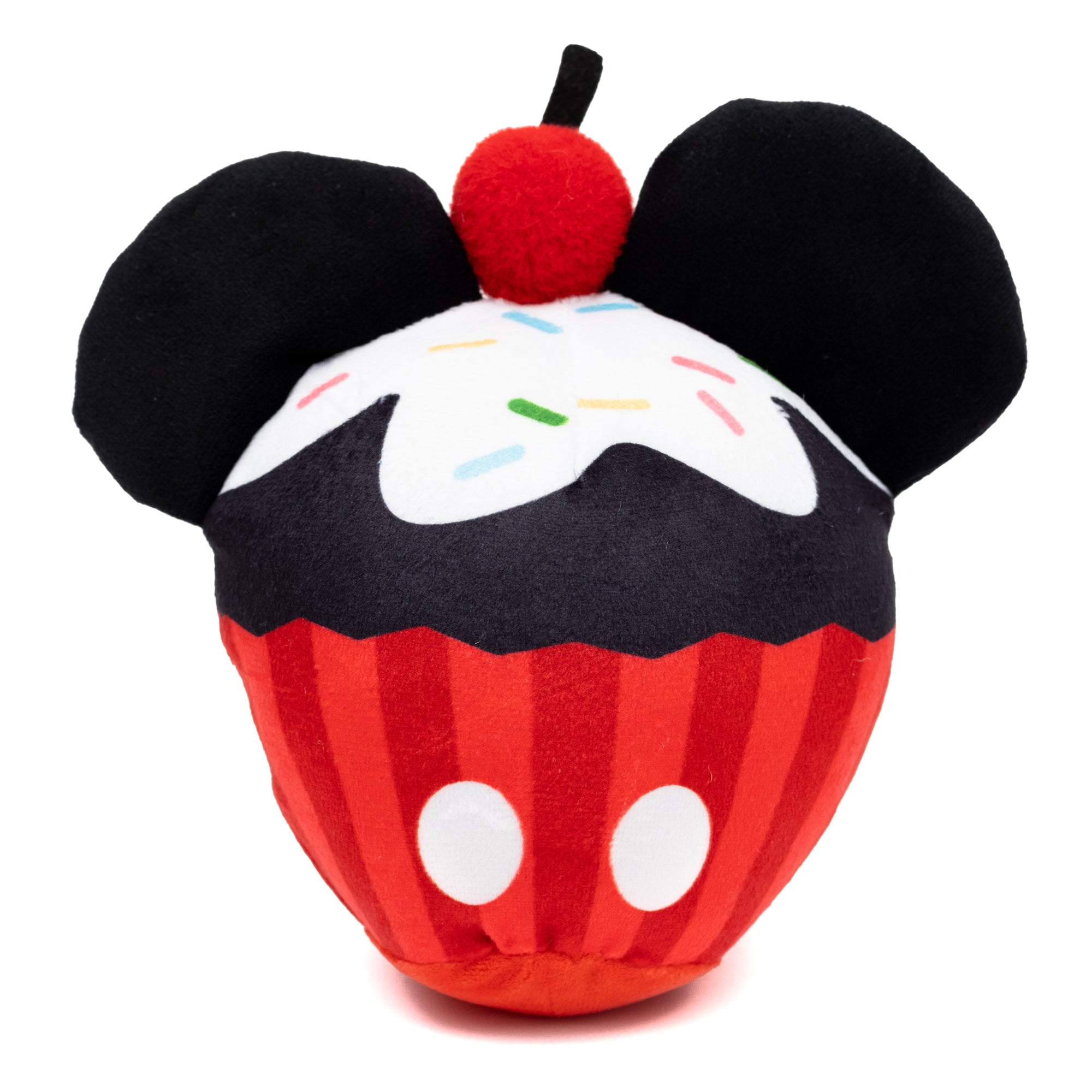 Dog Toy Squeaker Plush - Mickey Mouse Cupcake with Ears Red 