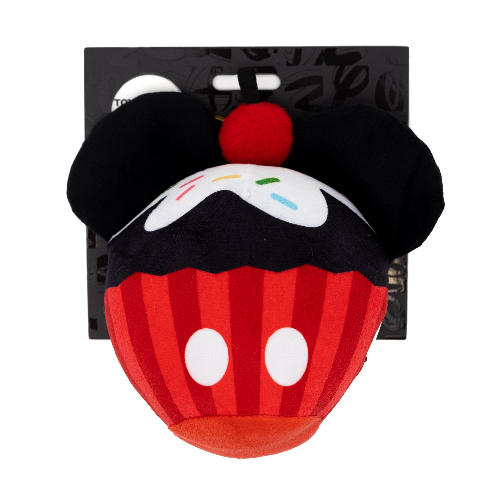 Dog Toy Squeaker Plush - Mickey Mouse Cupcake with Ears Red 