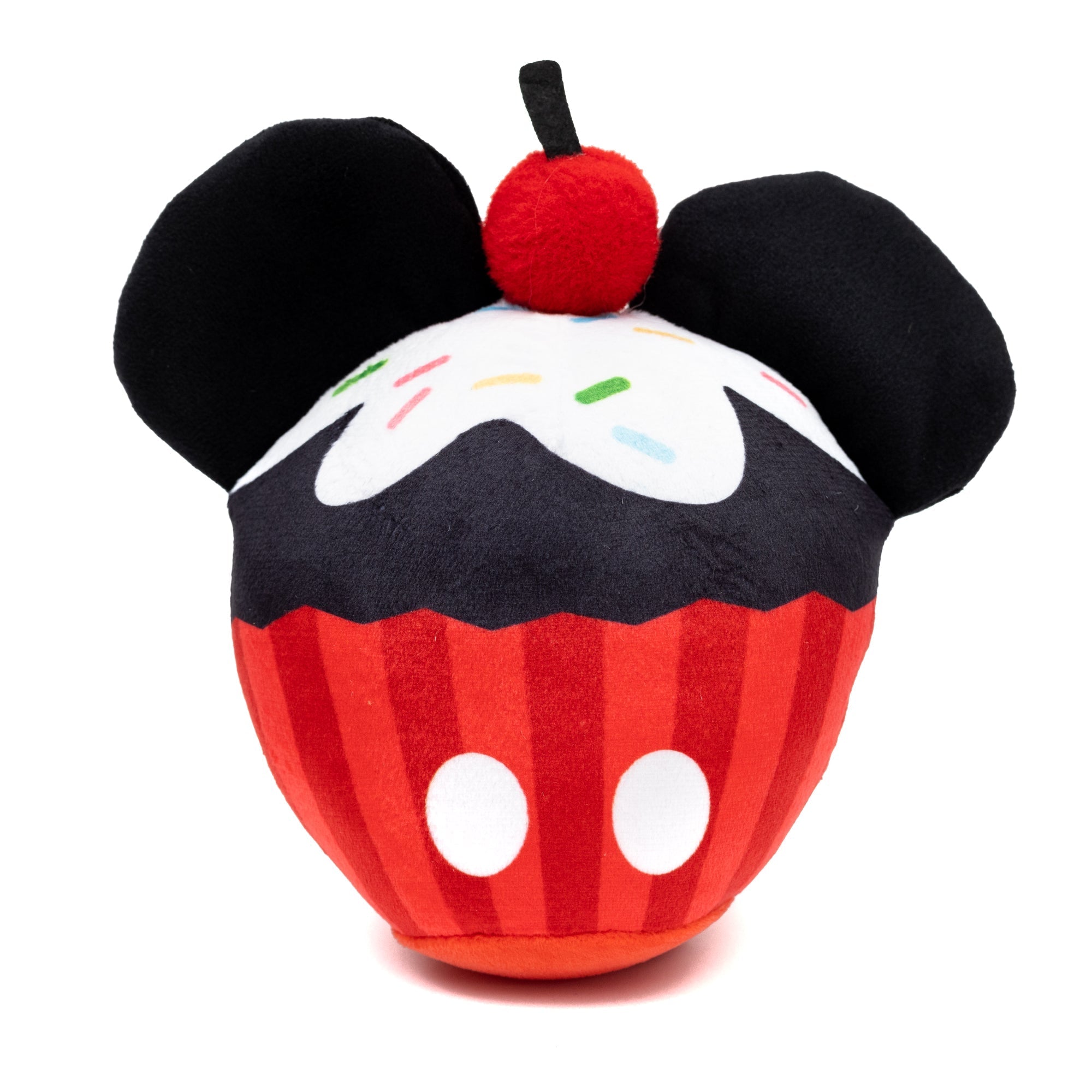 Dog Toy Squeaker Plush - Mickey Mouse Cupcake with Ears Red 