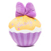 Dog Toy Squeaker Plush - Daisy Duck Script Cupcake with Pink Bow