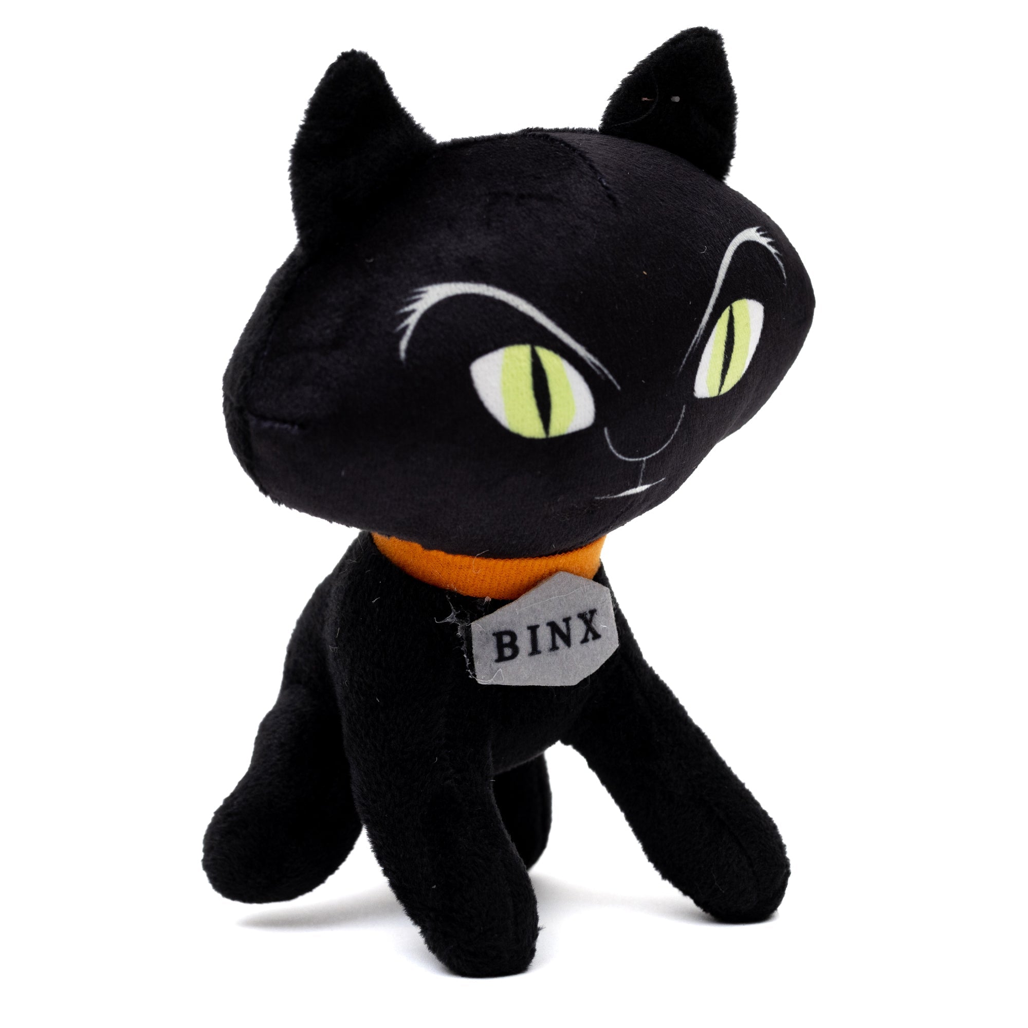 Dog Toy Squeaker Plush - Hocus Pocus Binx Cat Sitting Pose 