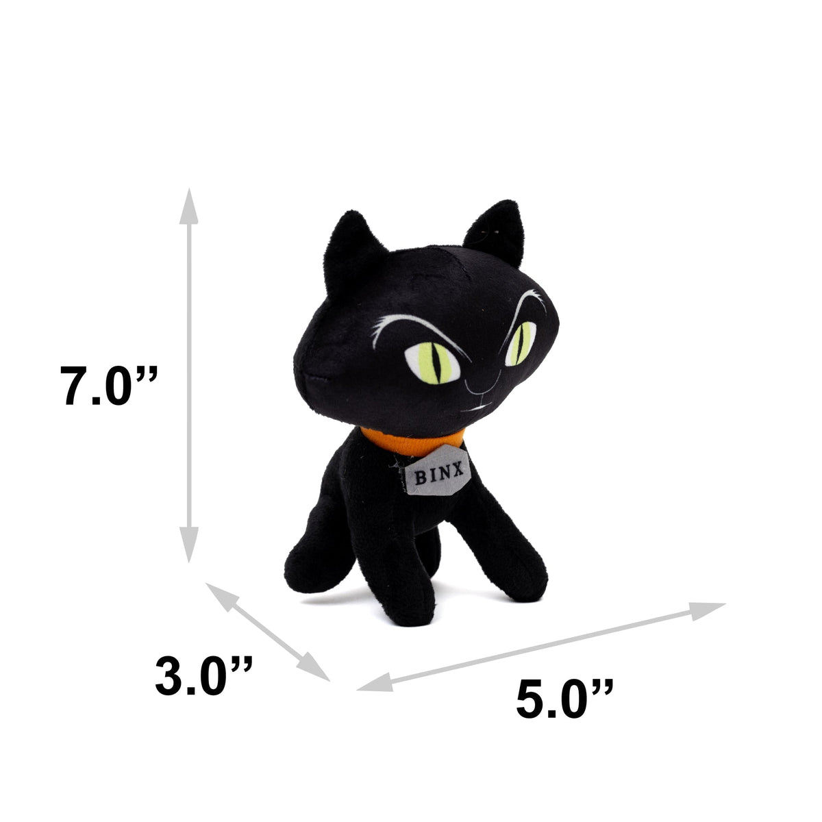 Dog Toy Squeaker Plush - Hocus Pocus Binx Cat Sitting Pose 