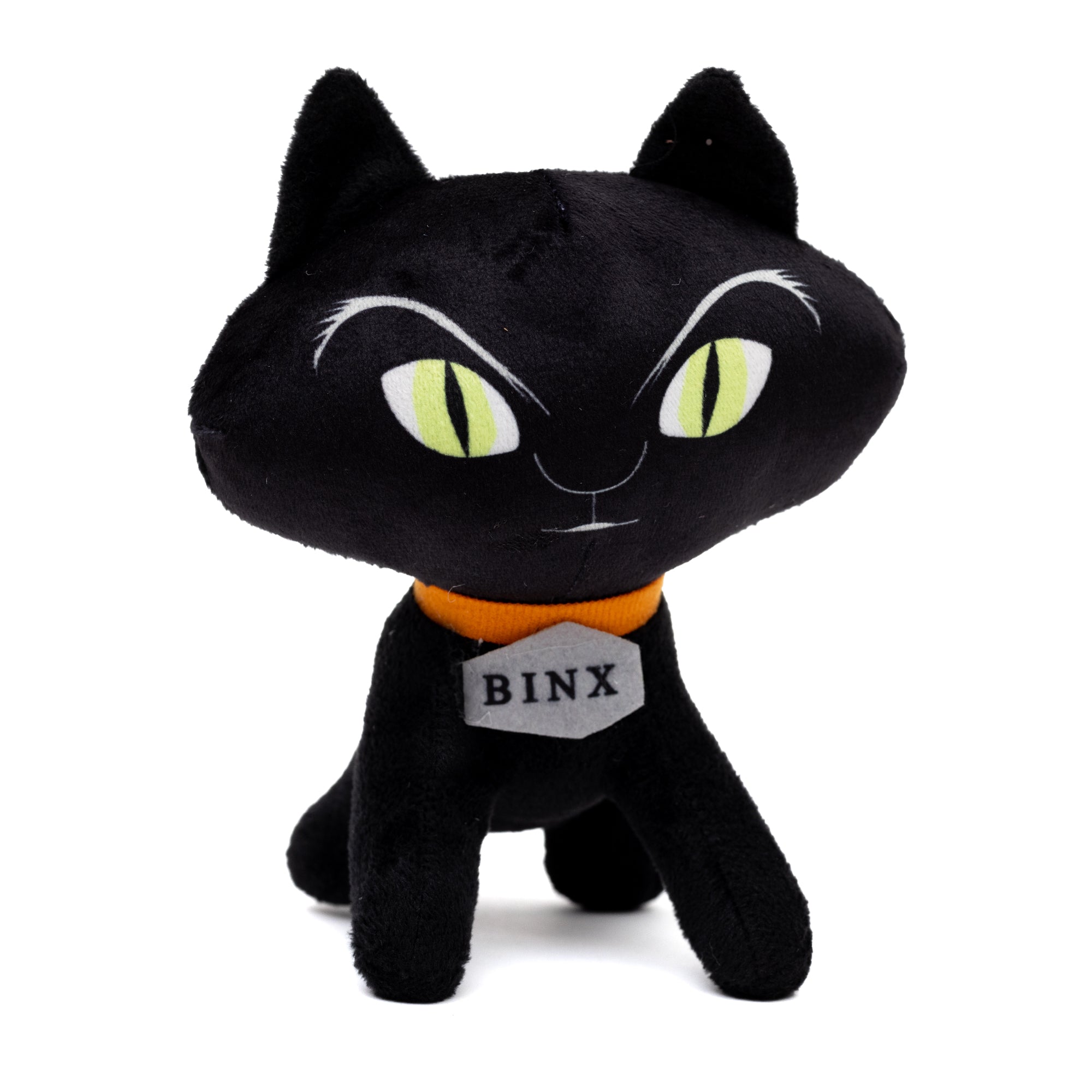 Dog Toy Squeaker Plush - Hocus Pocus Binx Cat Sitting Pose 