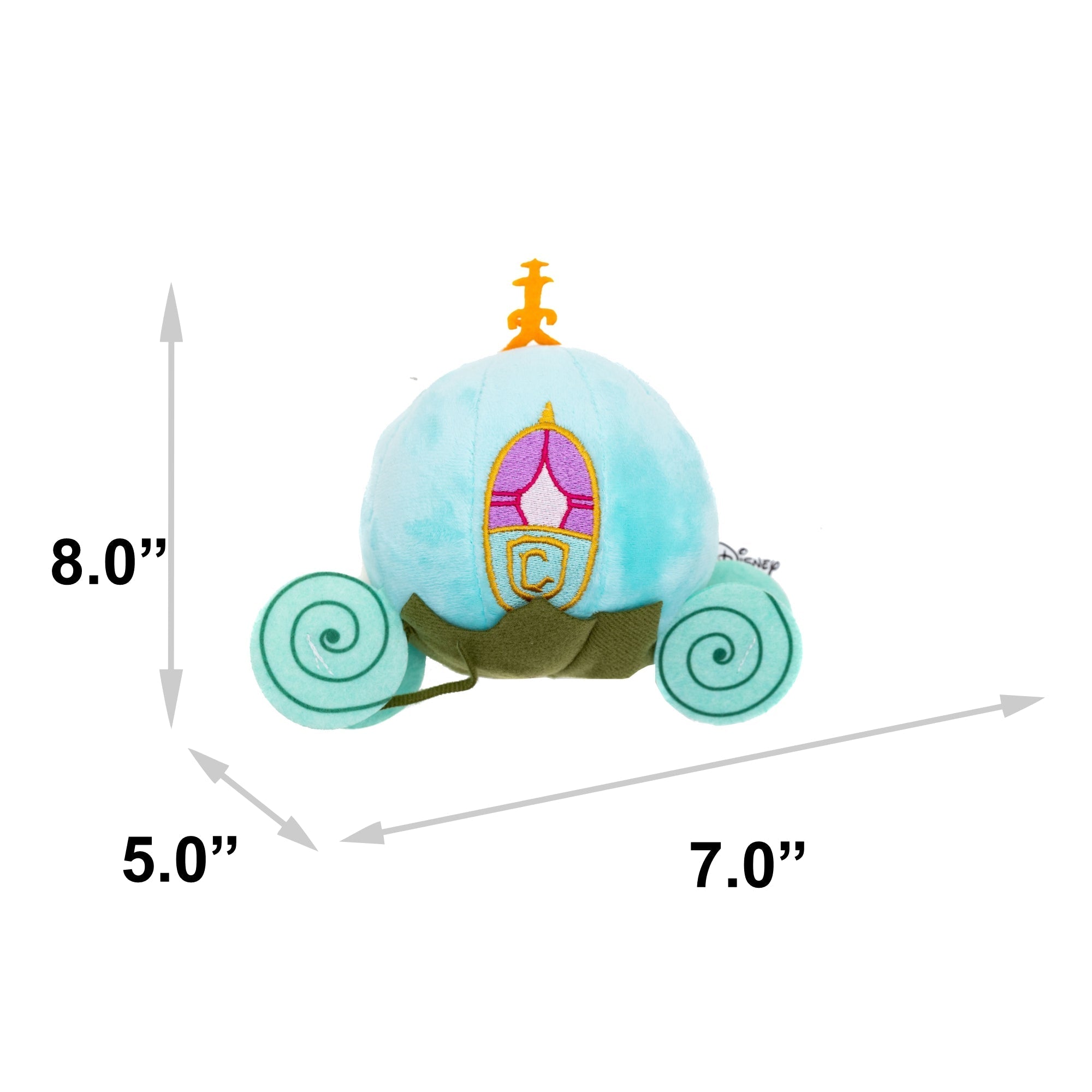 Dog Toy Squeaker Plush - Cinderella Pumpkin Carriage Light Blue 
