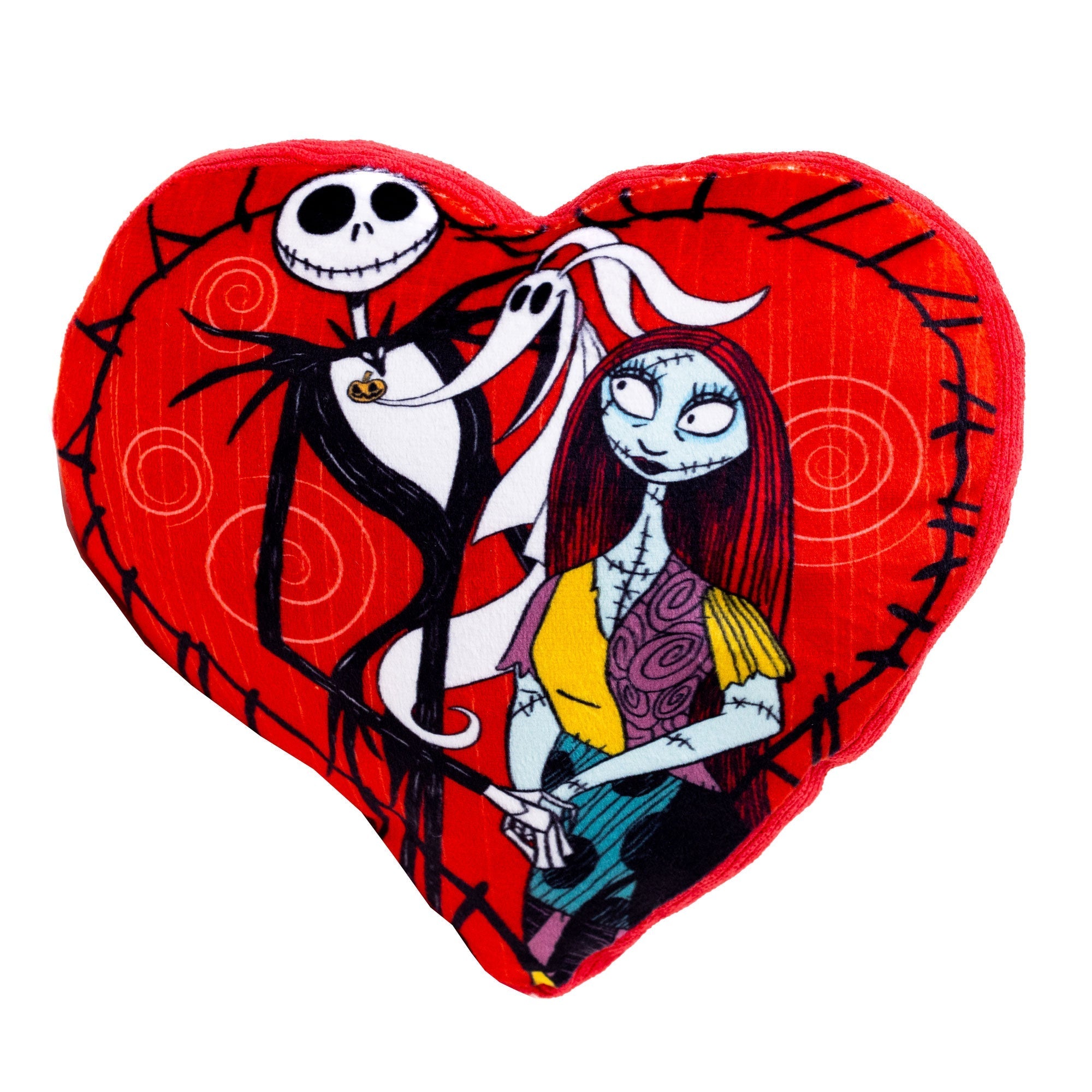 Dog Toy Squeaker Plush - The Nightmare Before Christmas Jack and Sally Heart Pose 