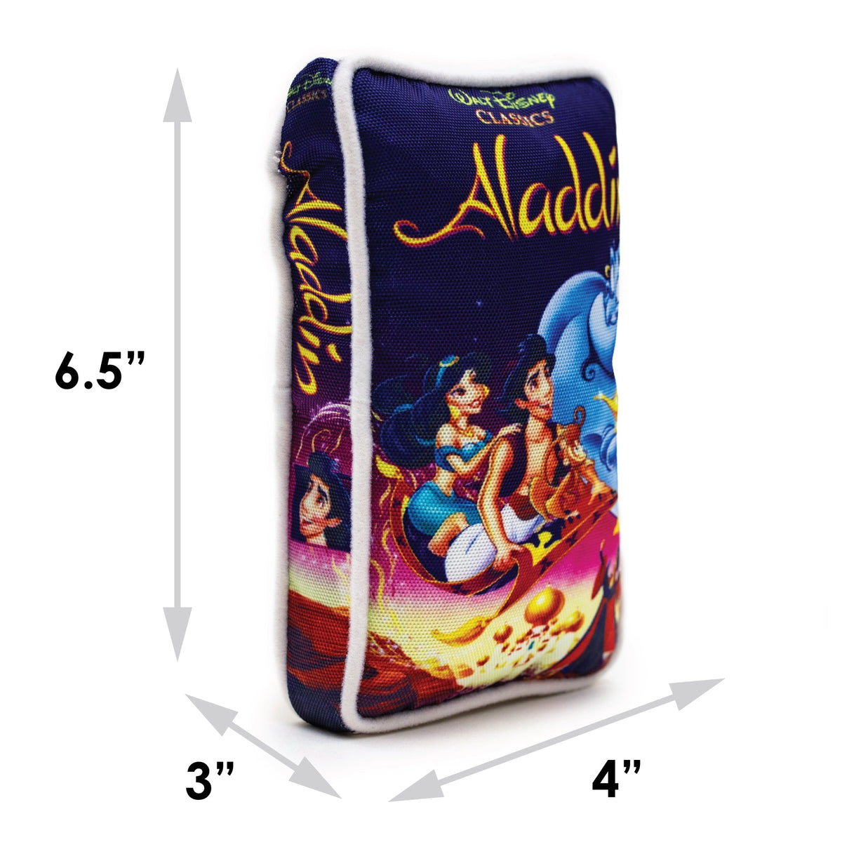 Dog Toy Squeaker Plush - Disney Aladdin VHS Tape Replica 