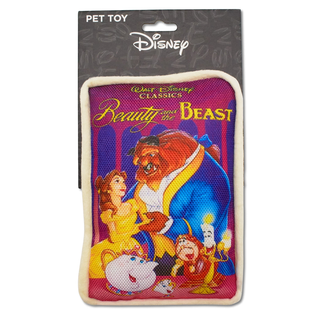 Dog Toy Squeaker Plush - Disney Beauty and the Beast VHS Tape Replica | HT Animal Supply