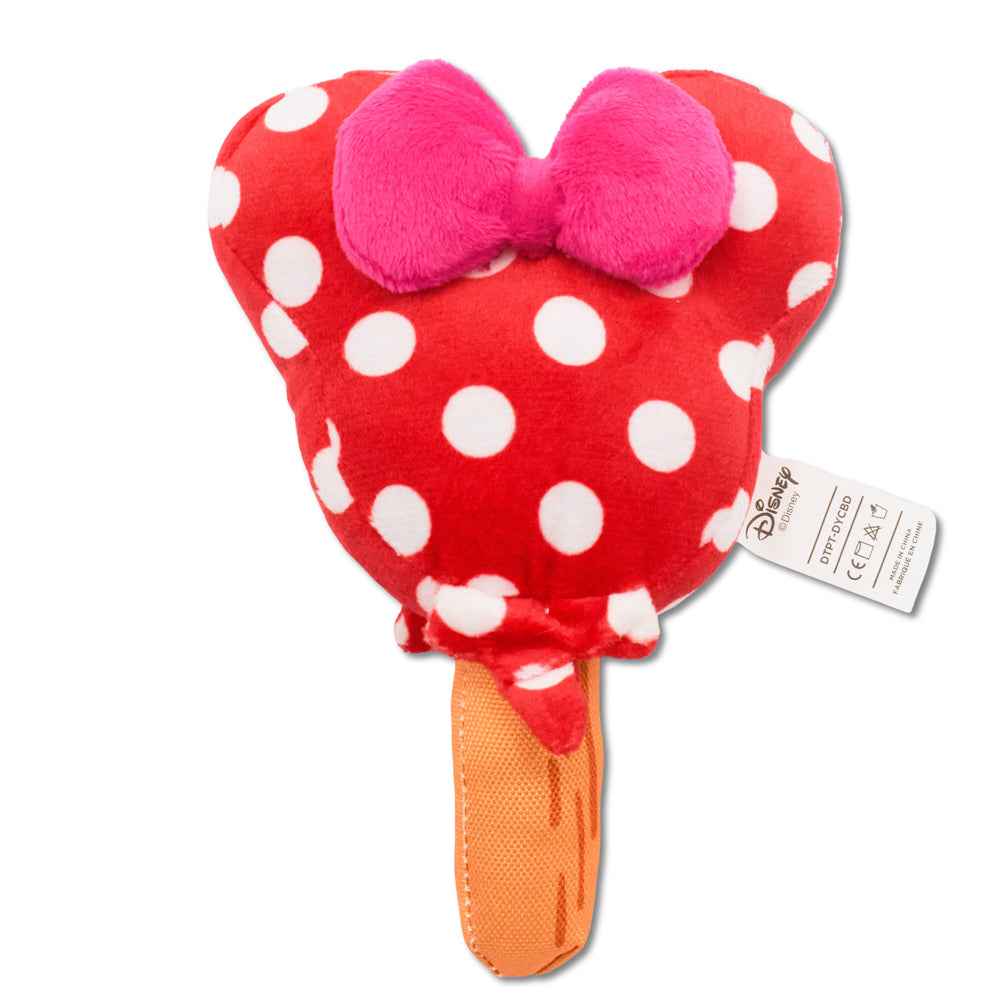 Buckle-Down Minnie Mouse Ice Cream with Ears and Bow Red Squeaker Plush Dog Toy