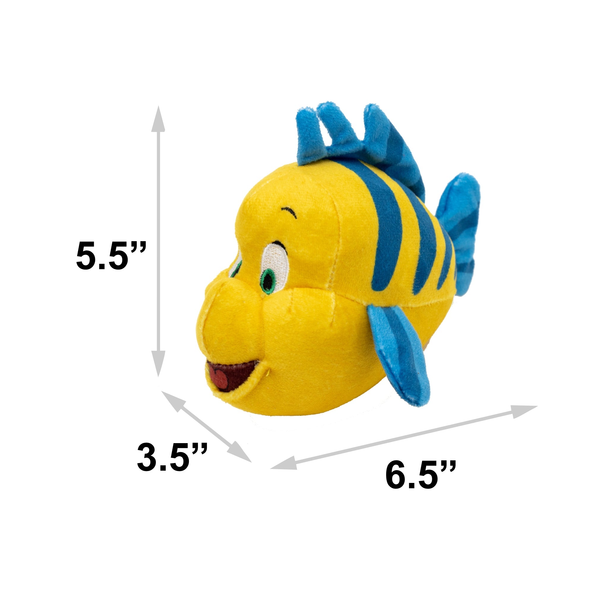 Dog Toy Squeaker Plush - The Little Mermaid Flounder Full Body Pose