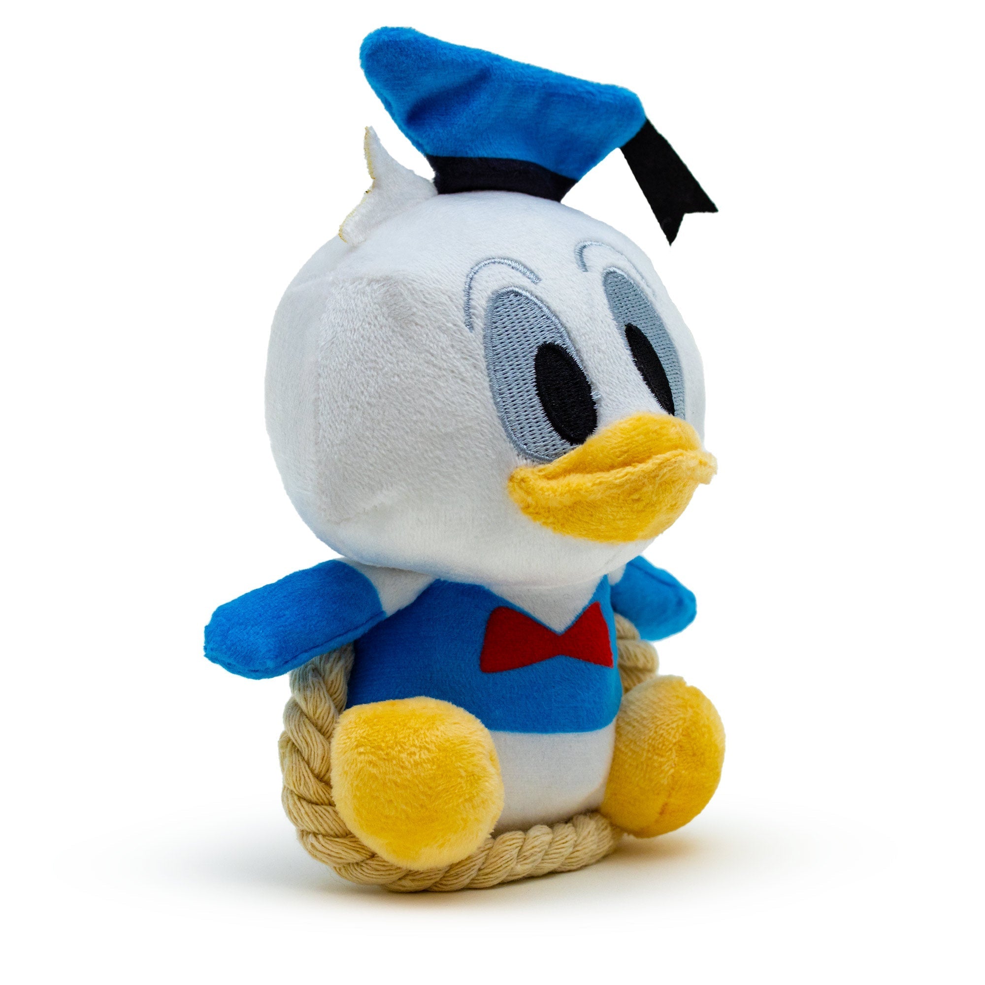 Dog Toy Squeaker Plush with Rope - Disney Donald Duck Chibi Sitting Pose 