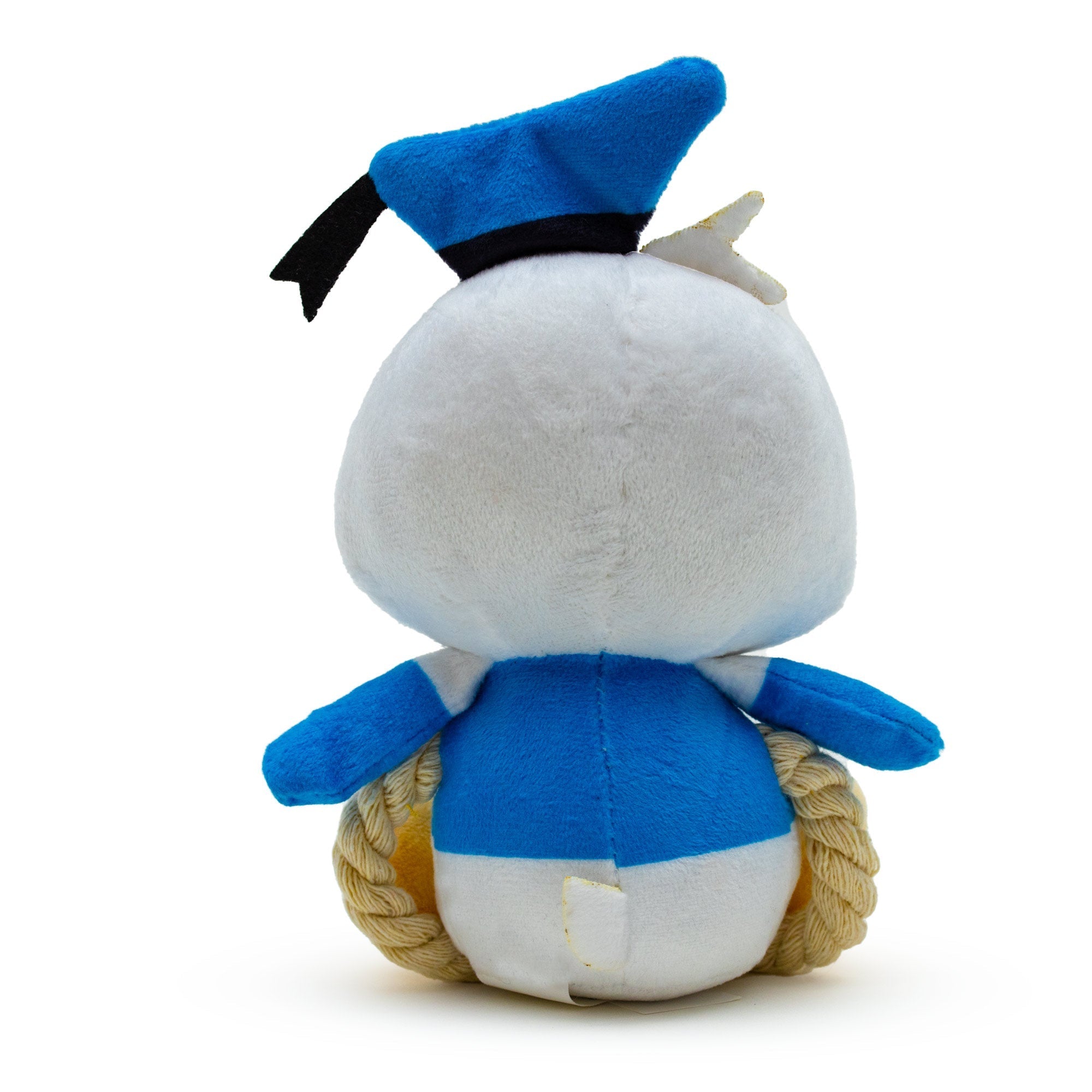 Dog Toy Squeaker Plush with Rope - Disney Donald Duck Chibi Sitting Pose 