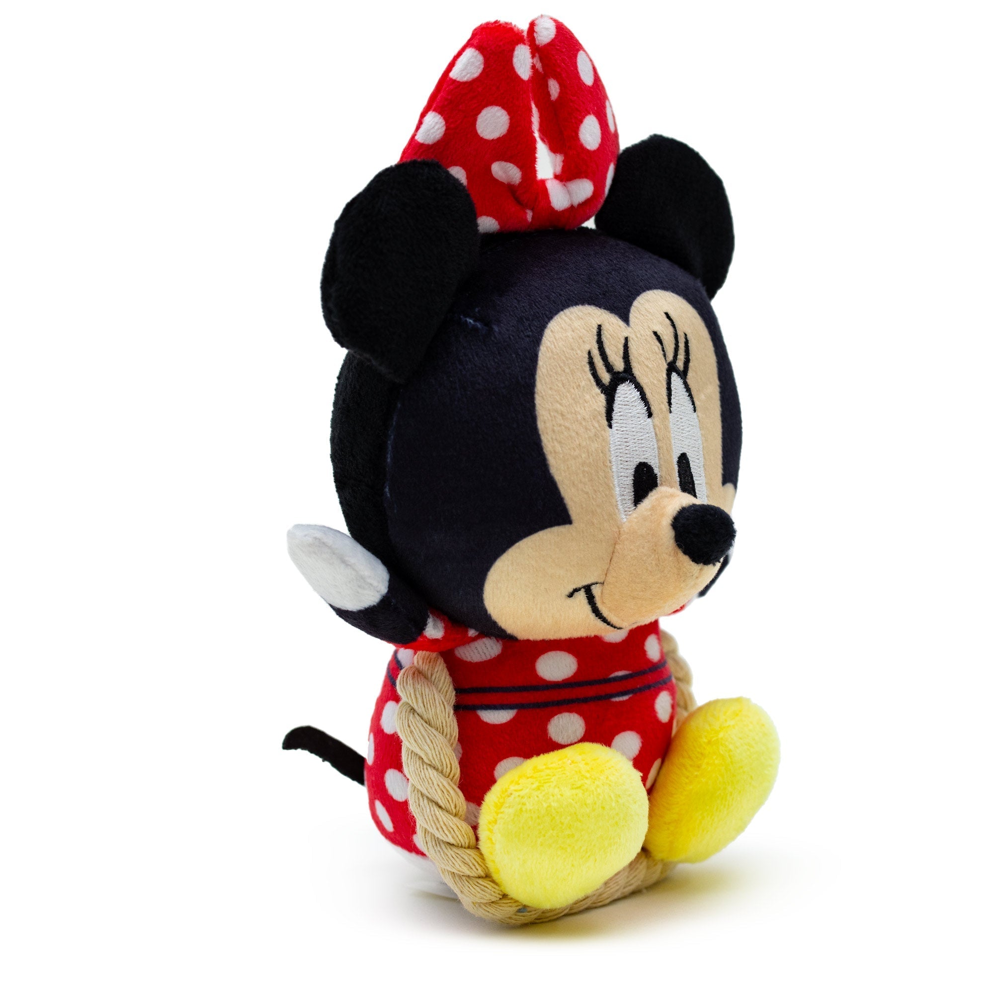 Dog Toy Squeaker Plush with Rope - Disney Minnie Mouse Chibi Sitting Pose 