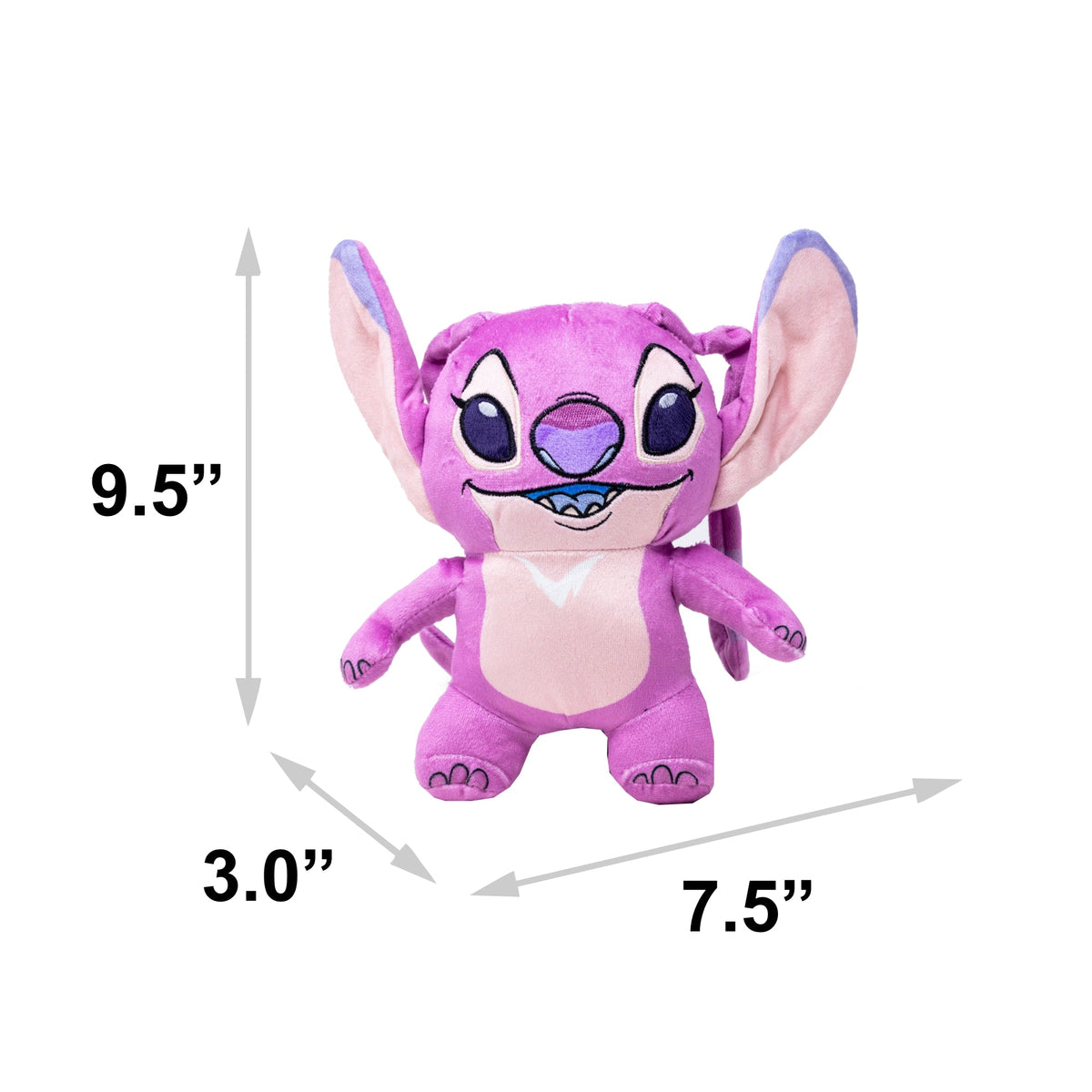Dog Toy Squeaker Plush - Lilo and Stitch Angel Smiling Full Body Standing Pose - HT Animal Supply
