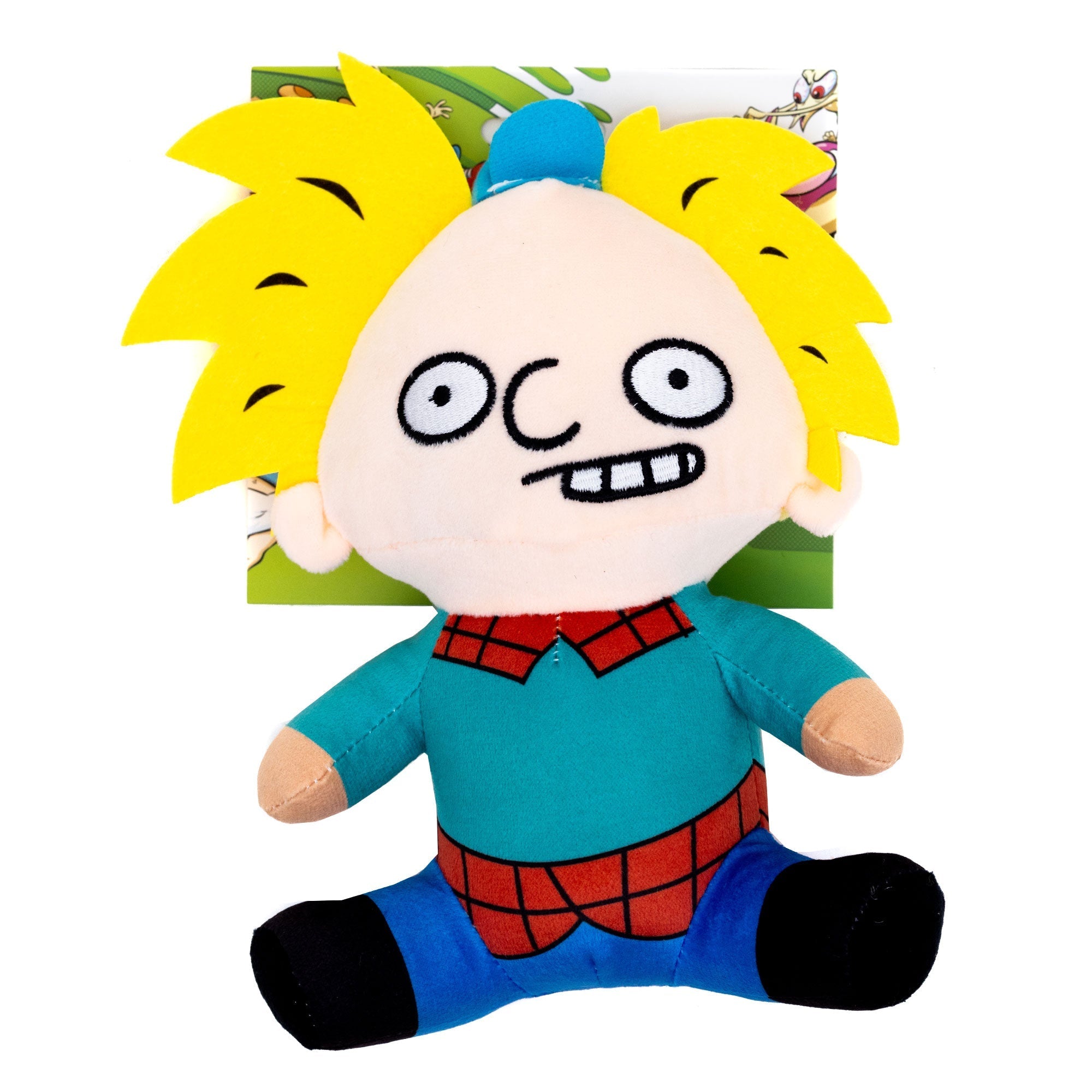 Dog Toy Squeaker Plush - Hey Arnold! Arnold Full Body Sitting Pose 