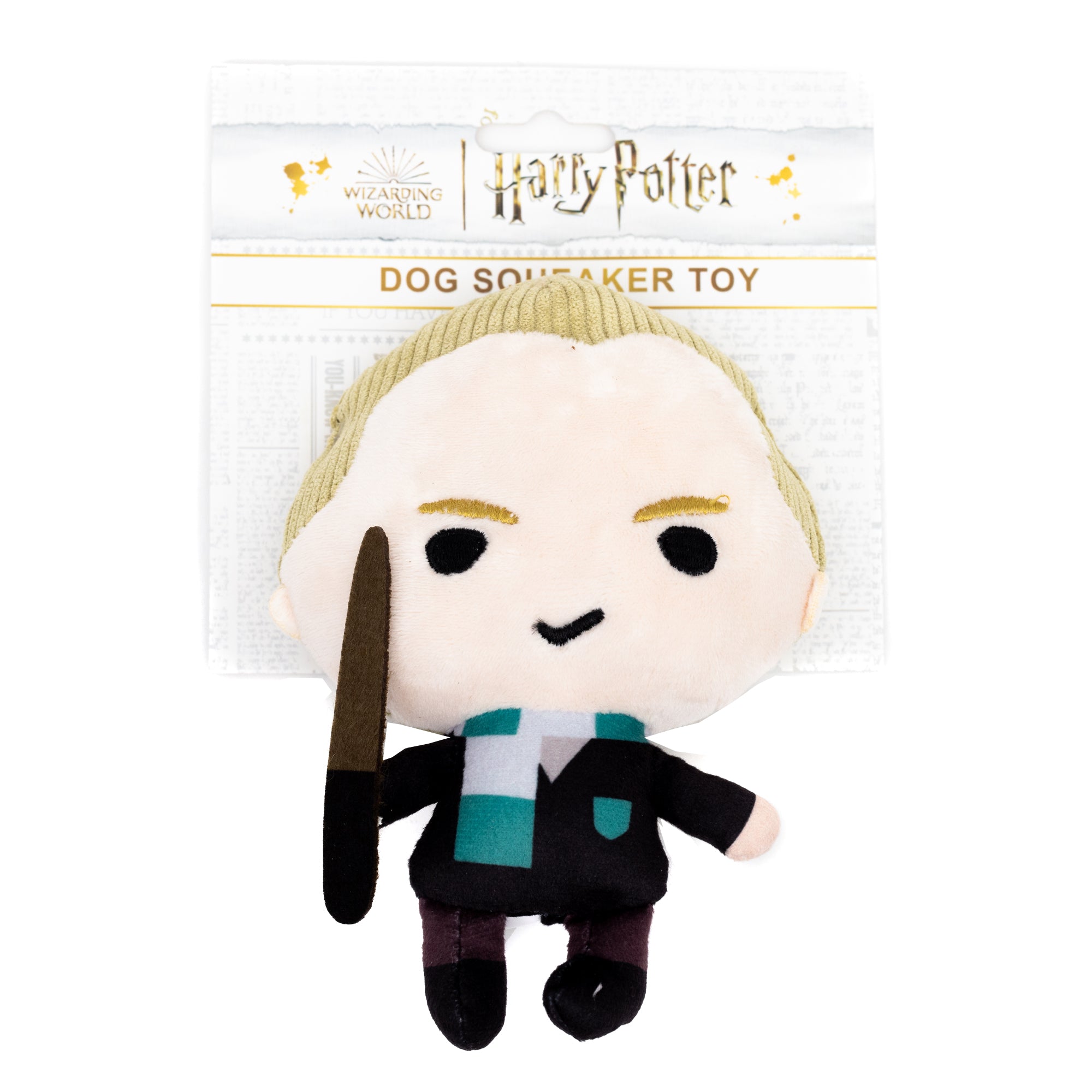 Dog Toy Squeaker Plush - Harry Potter Draco Malfoy Standing Charm Full Body Pose 