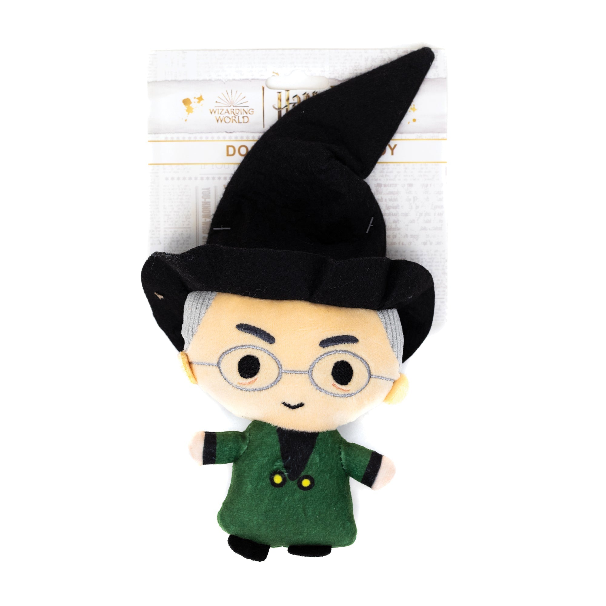 Dog Toy Squeaker Plush - Harry Potter Professor Minerva McGonagall Standing Charm Full Body Pose 
