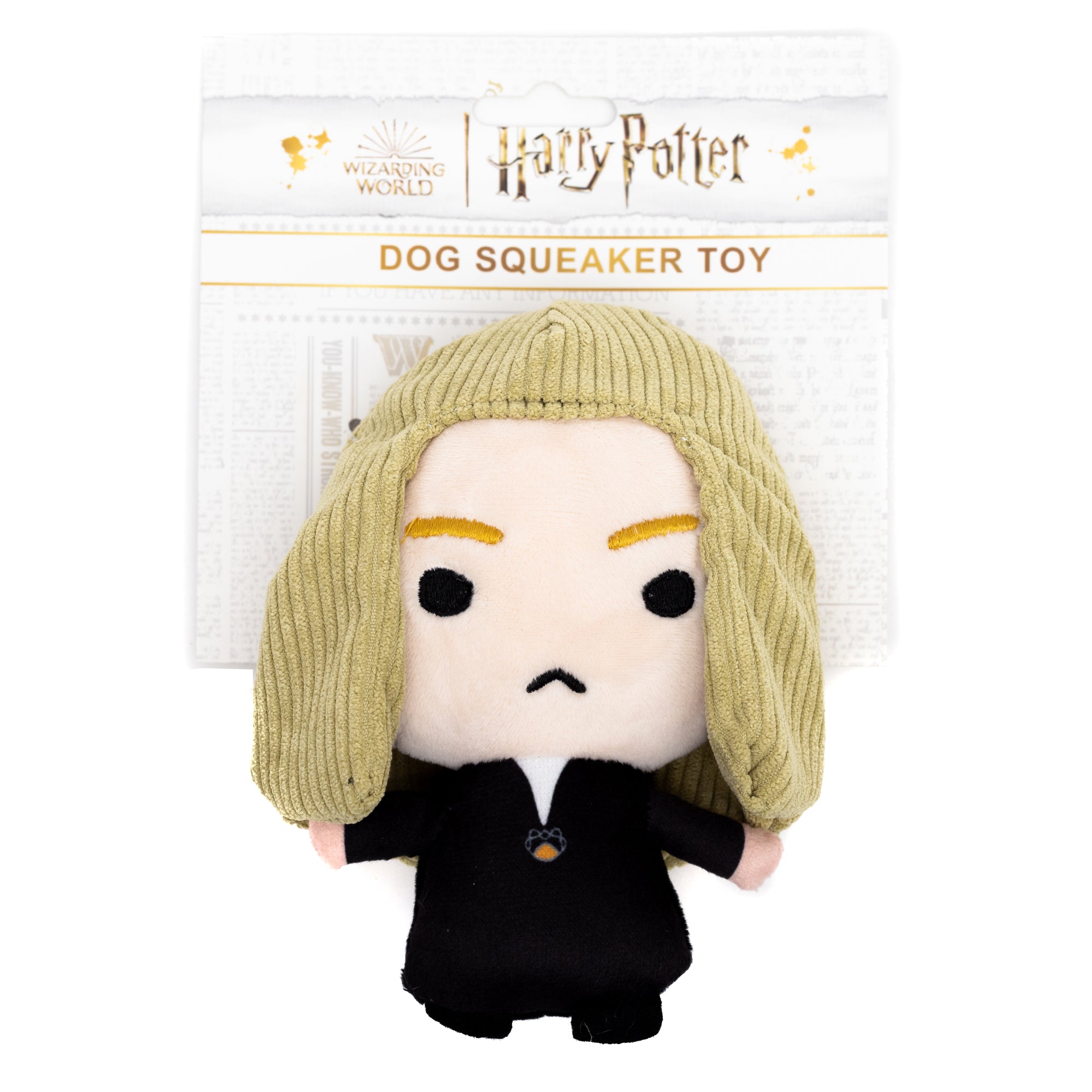 Dog Toy Squeaker Plush - Harry Potter Lucius Malfoy Standing Charm Full Body Pose 