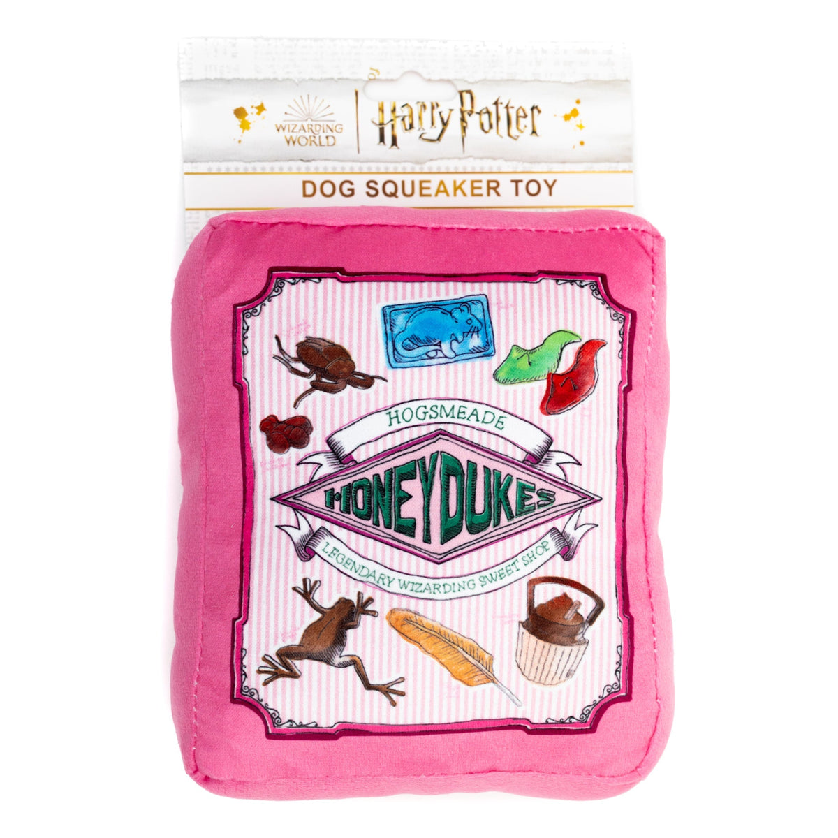 Dog Toy Squeaker Plush - Harry Potter Honeydukes Sweet Shop Candy Box Replica 