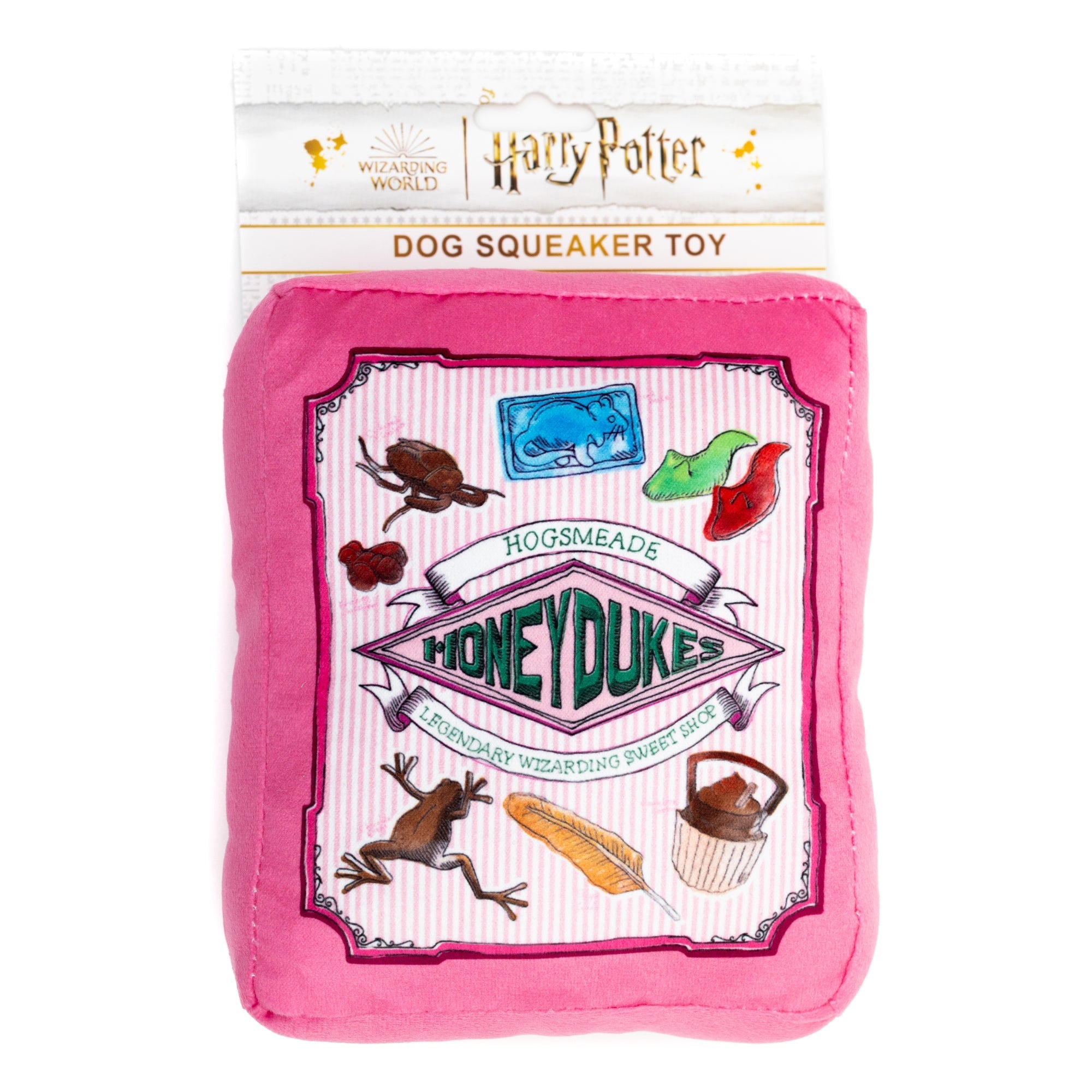 Dog Toy Squeaker Plush - Harry Potter Honeydukes Sweet Shop Candy Box Replica 