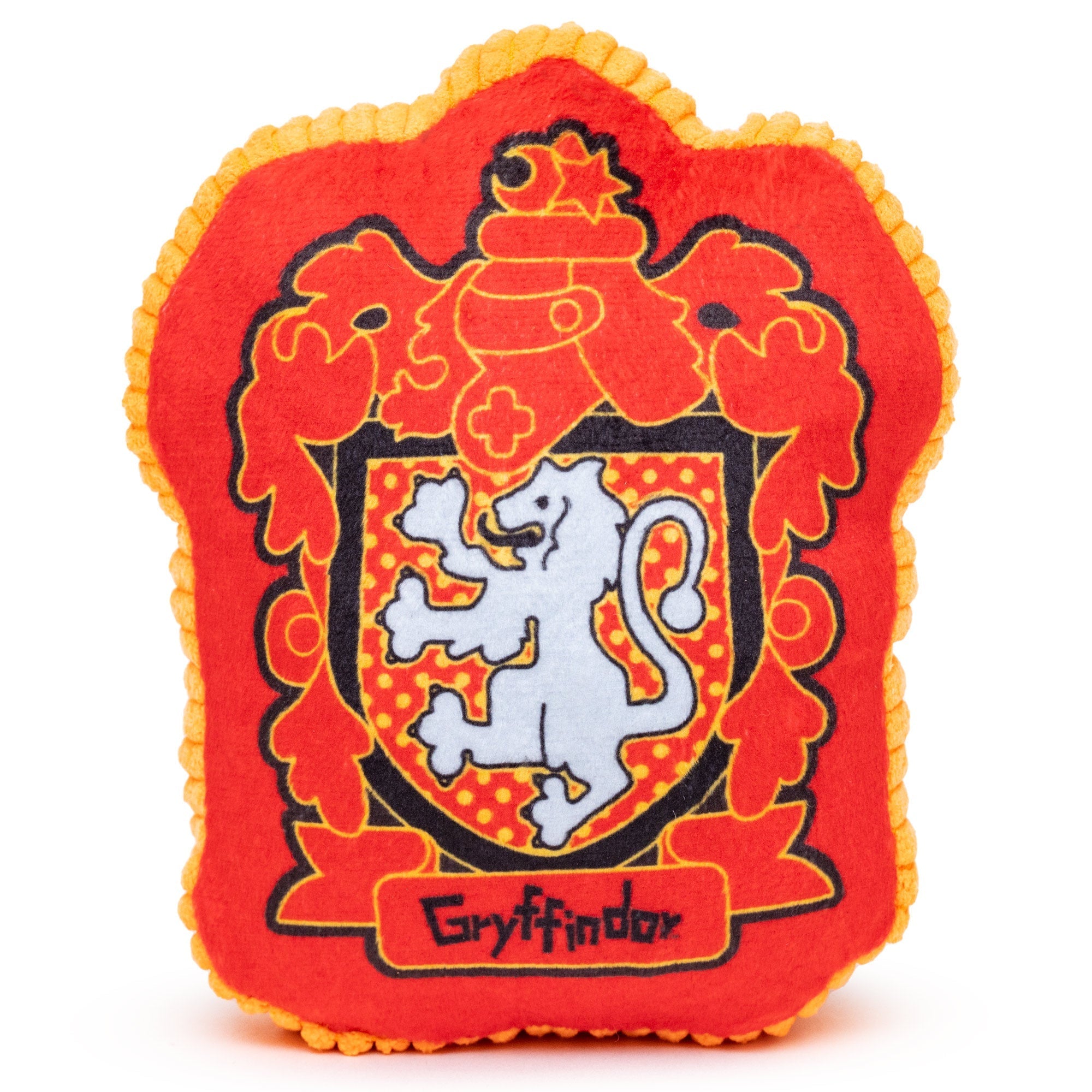 Dog Toy Squeaker Plush - Harry Potter Gryffindor Lion Charm Crest Red 