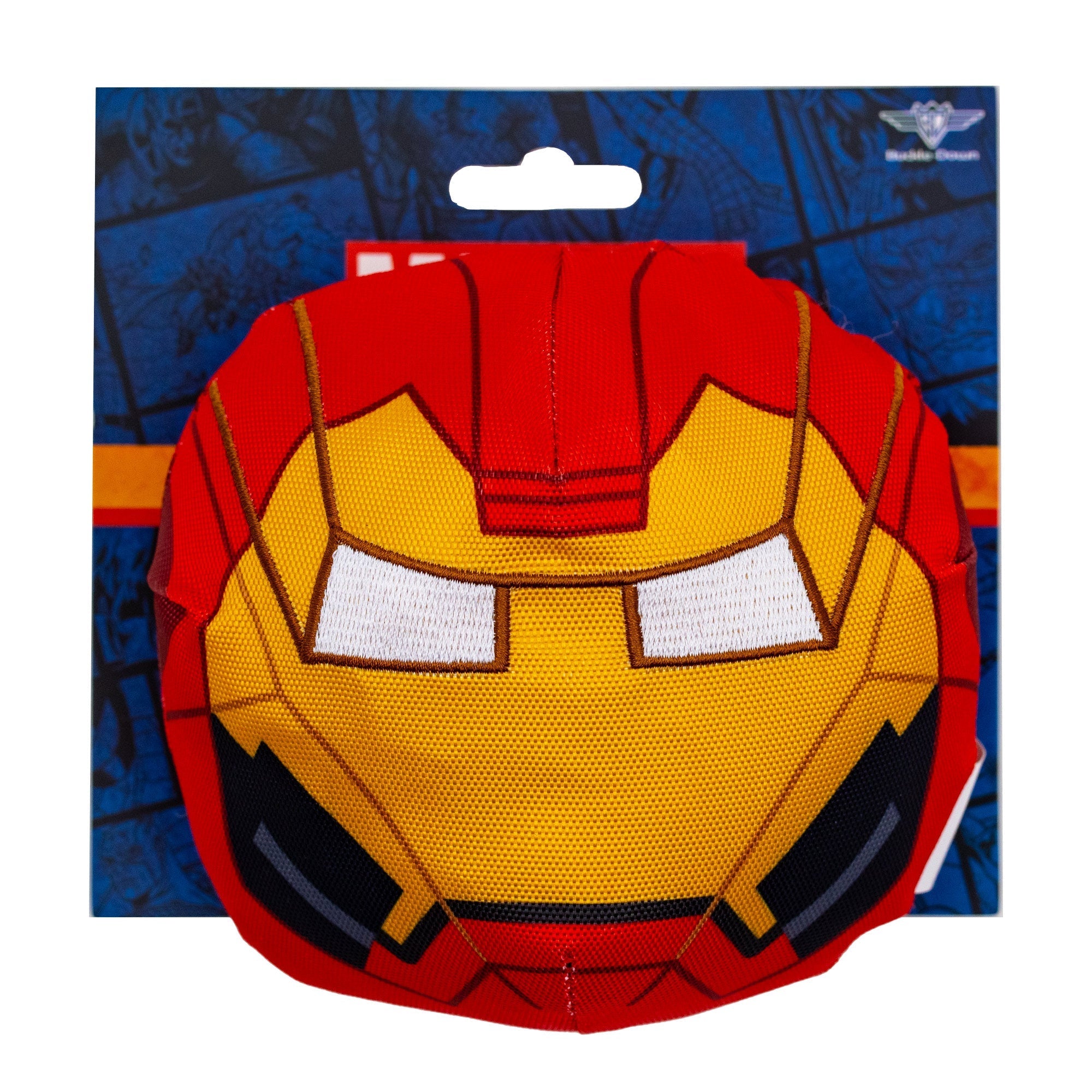 Dog Toy Ballistic Squeaker - Iron Man Face Red 