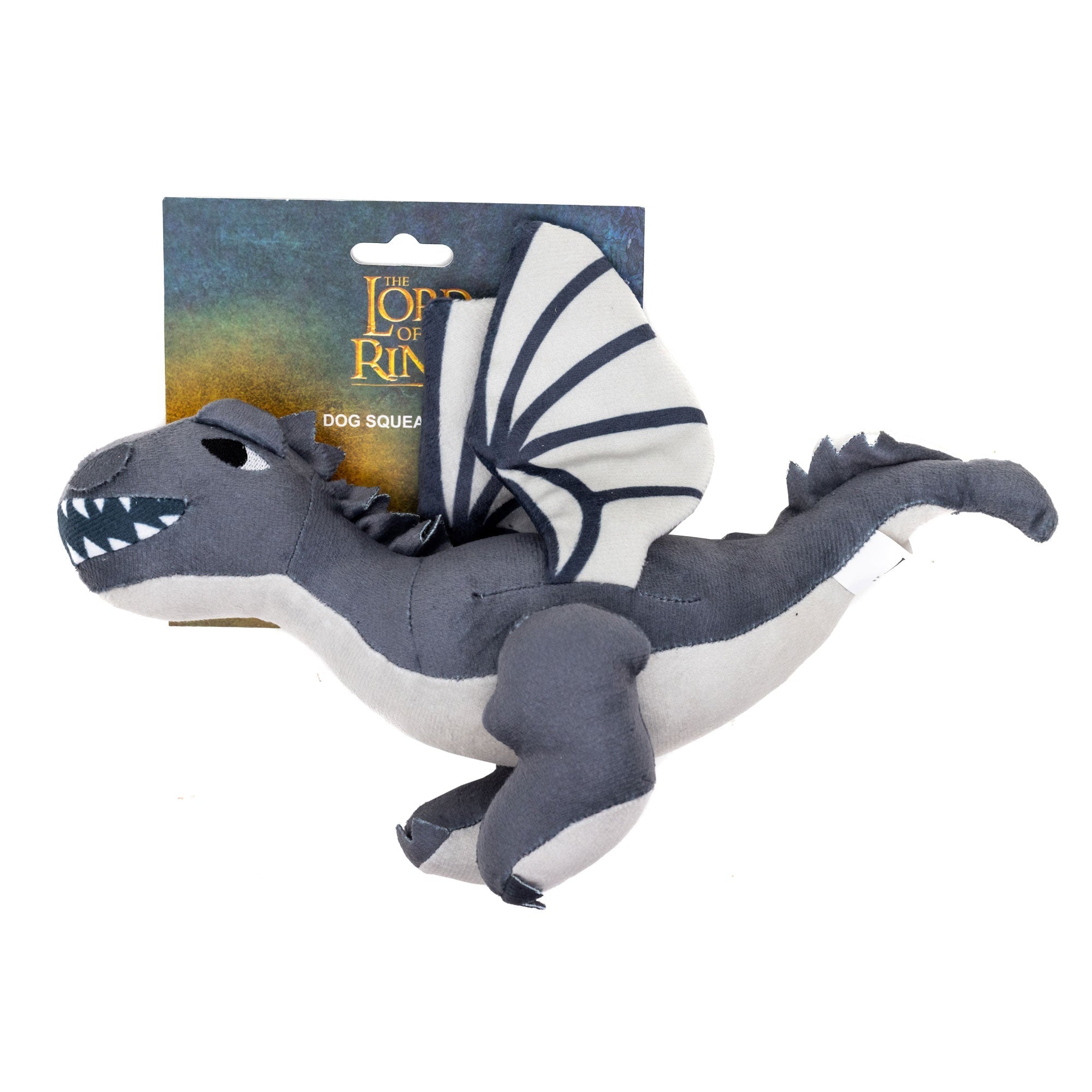 Dog Toy Squeaker Plush - The Lord of the Rings Smaug Dragon Full Body Pose 