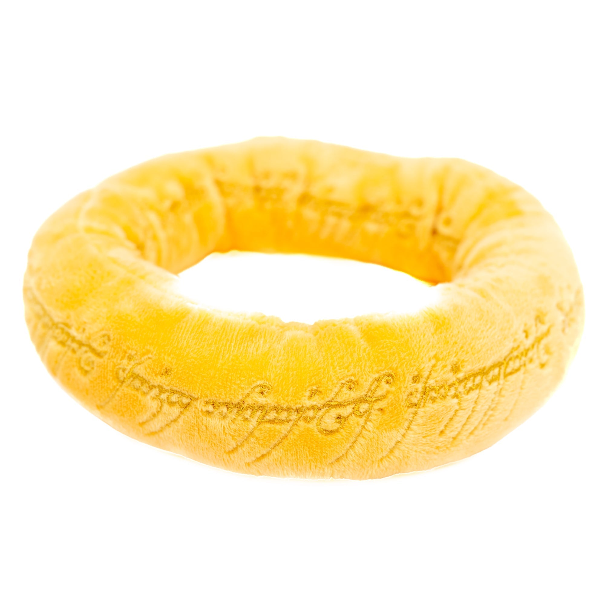 Dog Toy Squeaker Plush - The Lord of the Rings One Ring Golden Yellow 