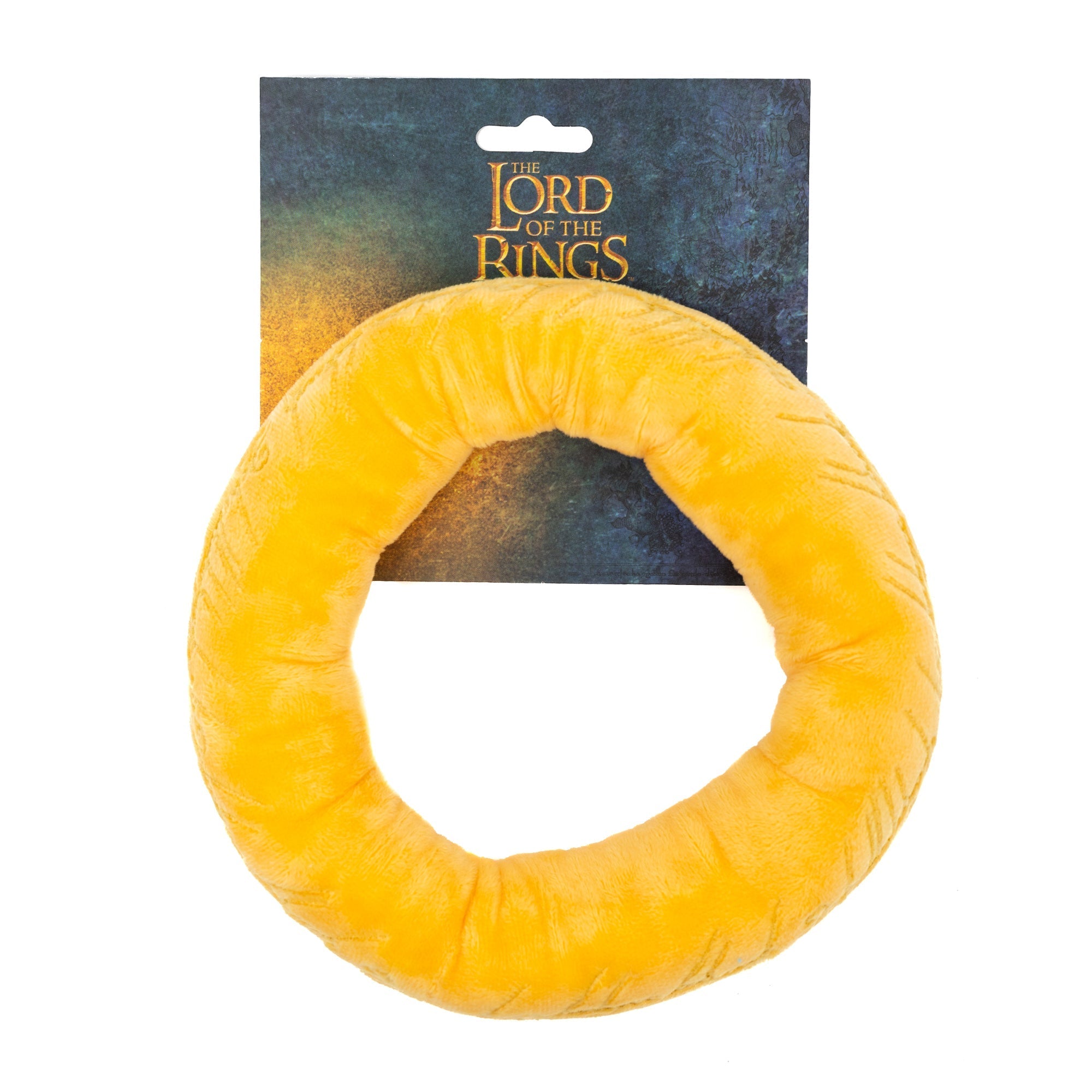Dog Toy Squeaker Plush - The Lord of the Rings One Ring Golden Yellow 