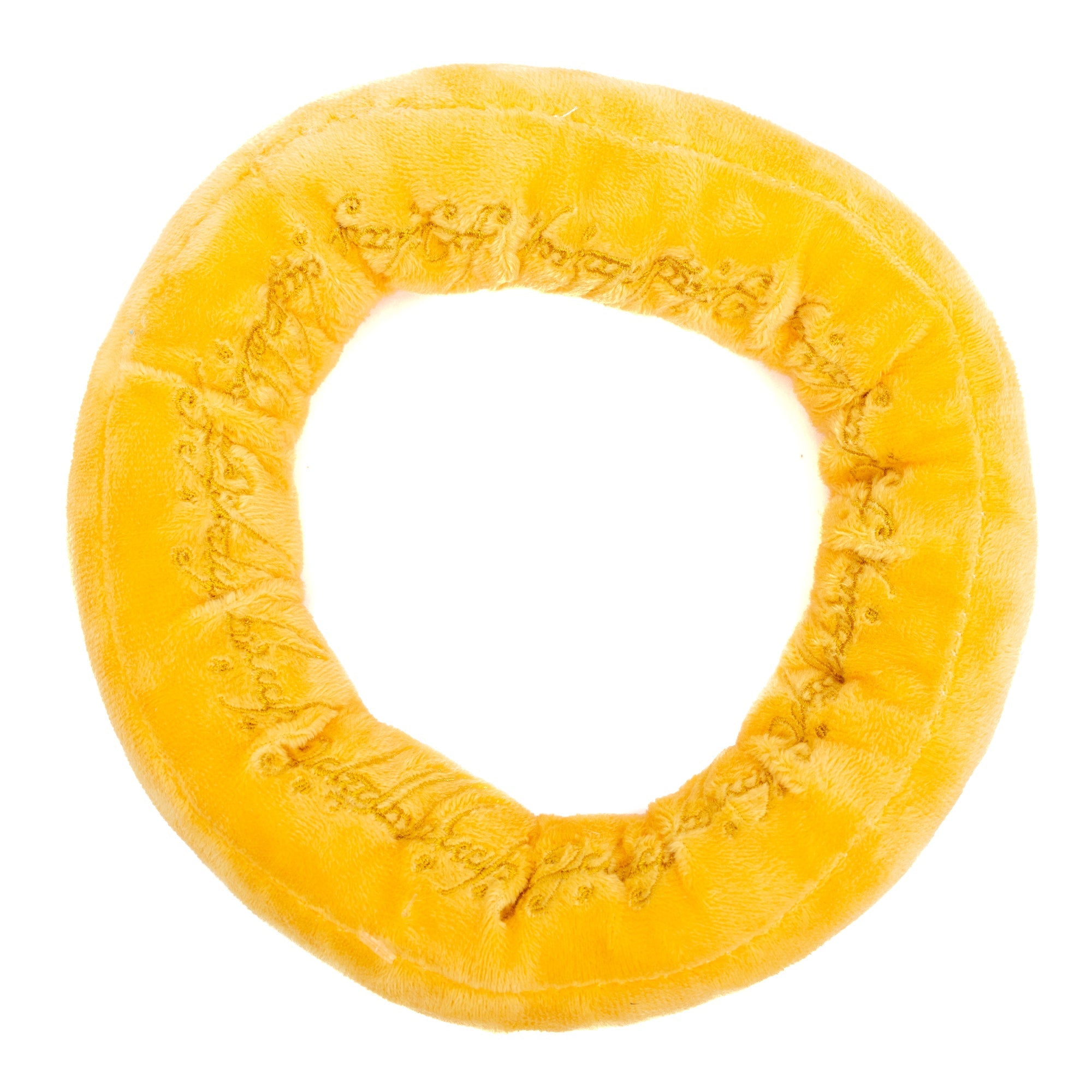 Dog Toy Squeaker Plush - The Lord of the Rings One Ring Golden Yellow 