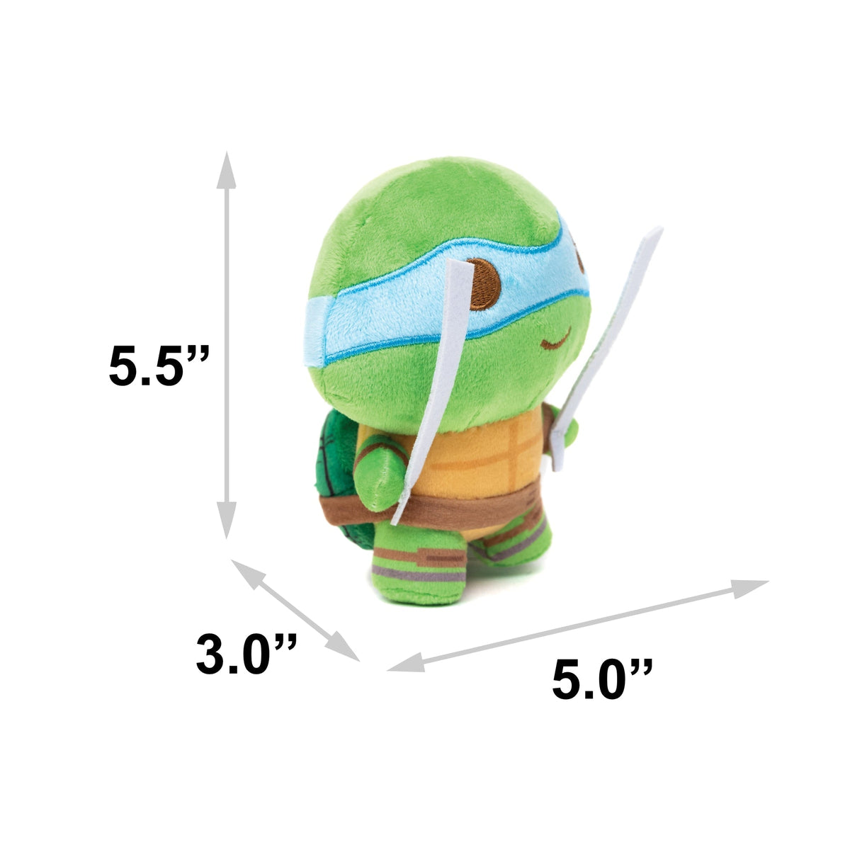Dog Toy Squeaker Plush - Teenage Mutant Ninja Turtles Leonardo Full Body Sword Pose Blue 