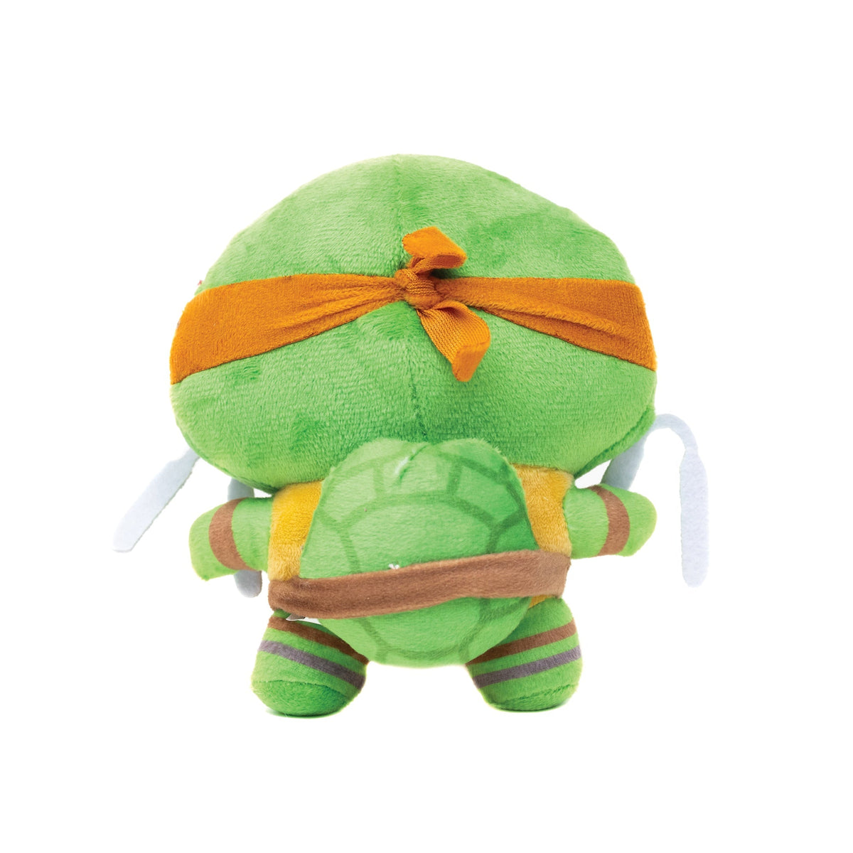 Dog Toy Squeaker Plush - Teenage Mutant Ninja Turtles Michelangelo Full Body Nunchucks Pose Orange 