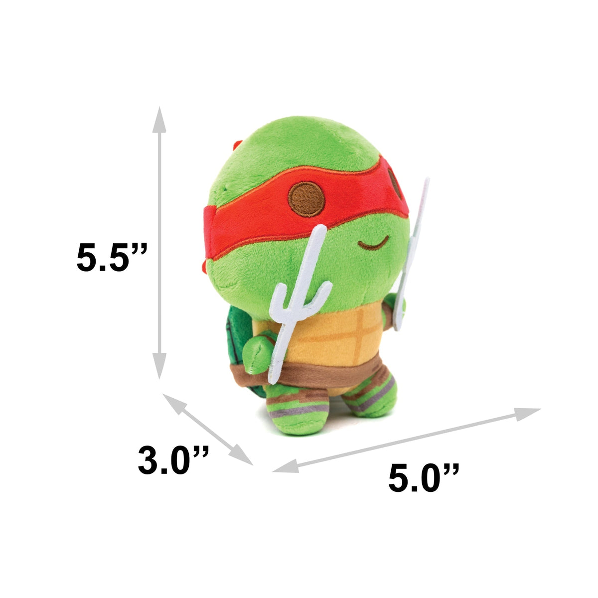 Dog Toy Squeaker Plush - Teenage Mutant Ninja Turtles Raphael Full Body Sais Pose Red 