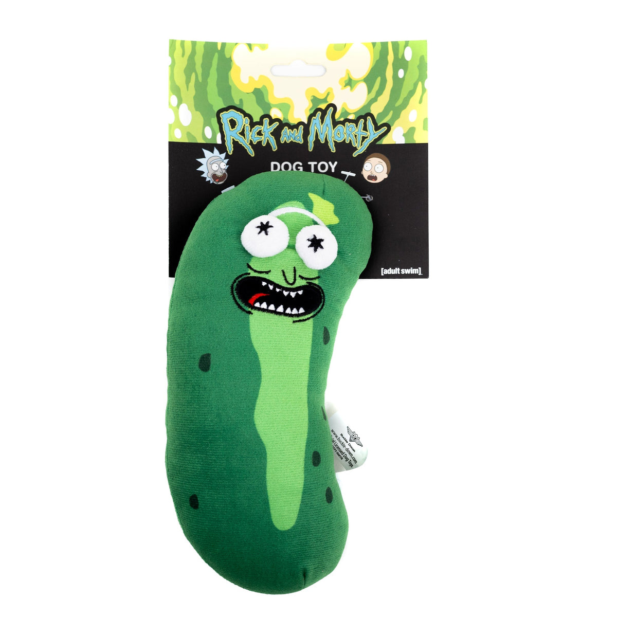 Dog Toy Squeaker Plush - Rick and Morty Pickle Rick Pose Greens 