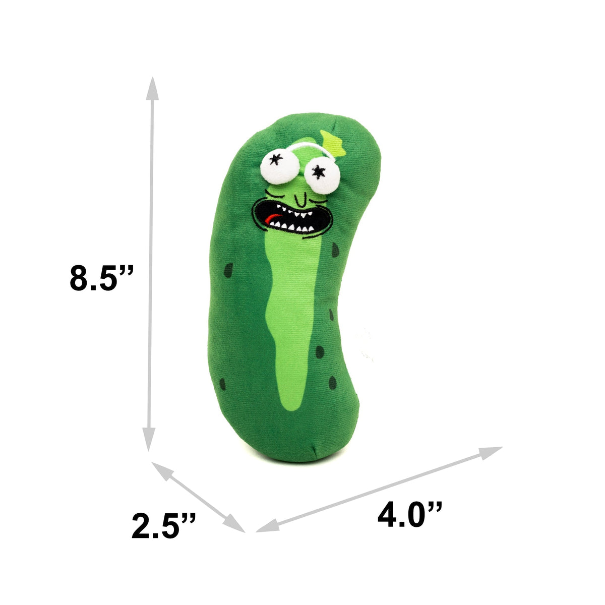 Dog Toy Squeaker Plush - Rick and Morty Pickle Rick Pose Greens 