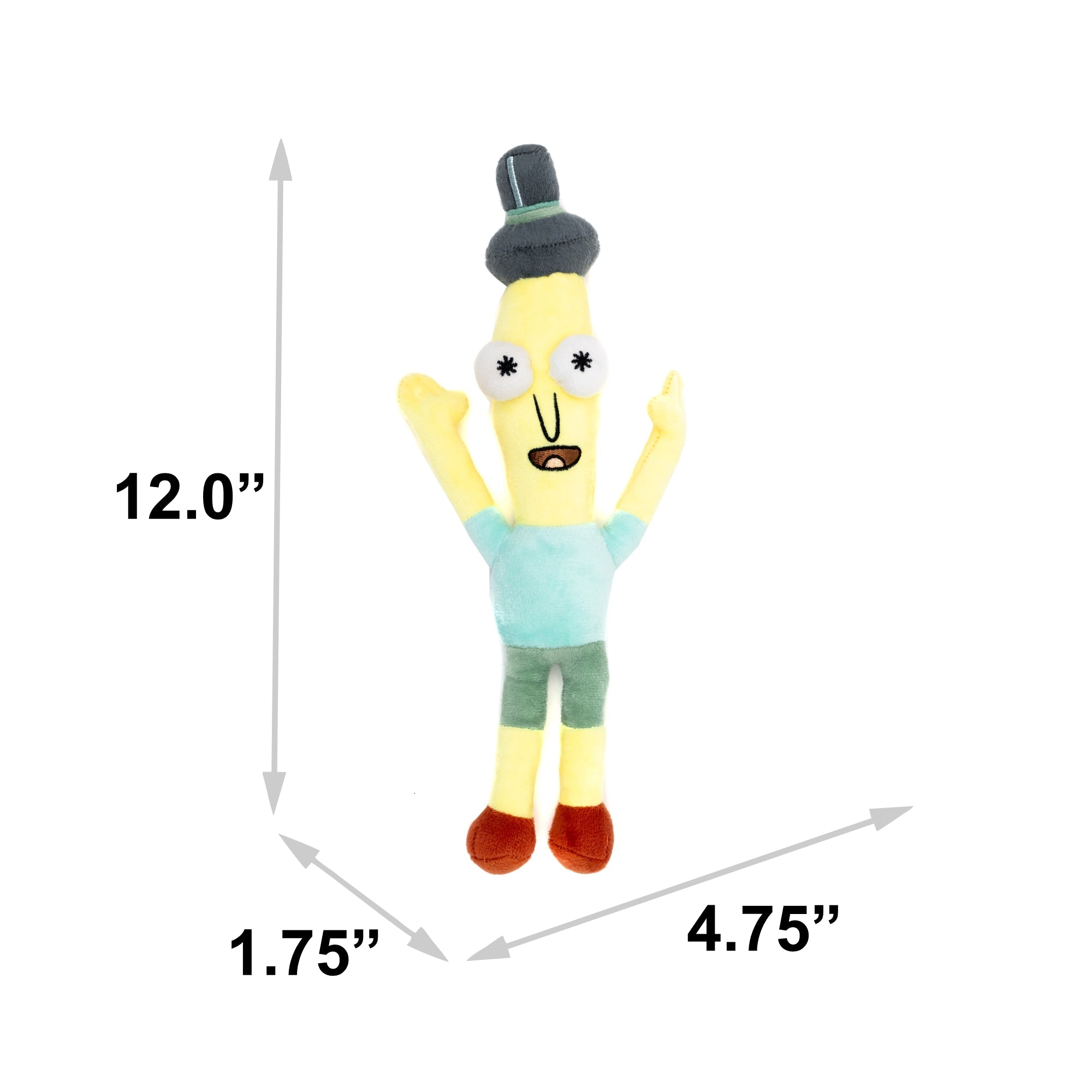 Dog Toy Squeaker Plush - Rick and Morty Mr. Poopybutthole Full Body Pose