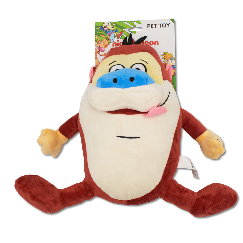 Dog Toy Squeaker Plush - The Ren and Stimpy Show Stimpy Full Body Pose | HT Animal Supply
