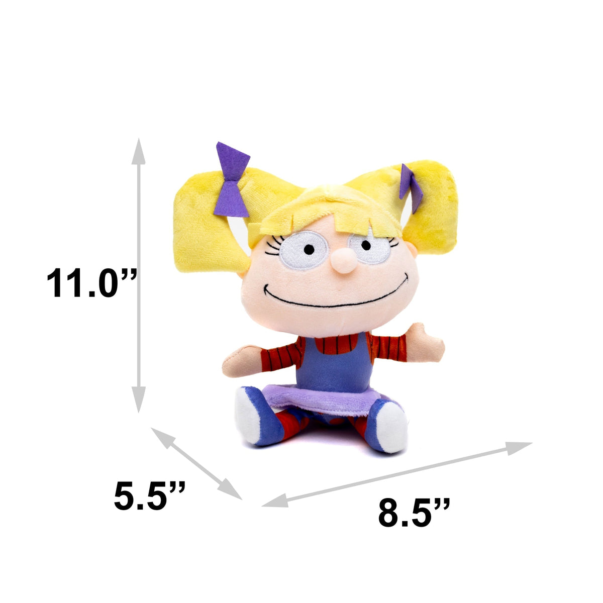 Dog Toy Squeaker Plush - Rugrats Angelica Pickles Full Body Sitting Pose 